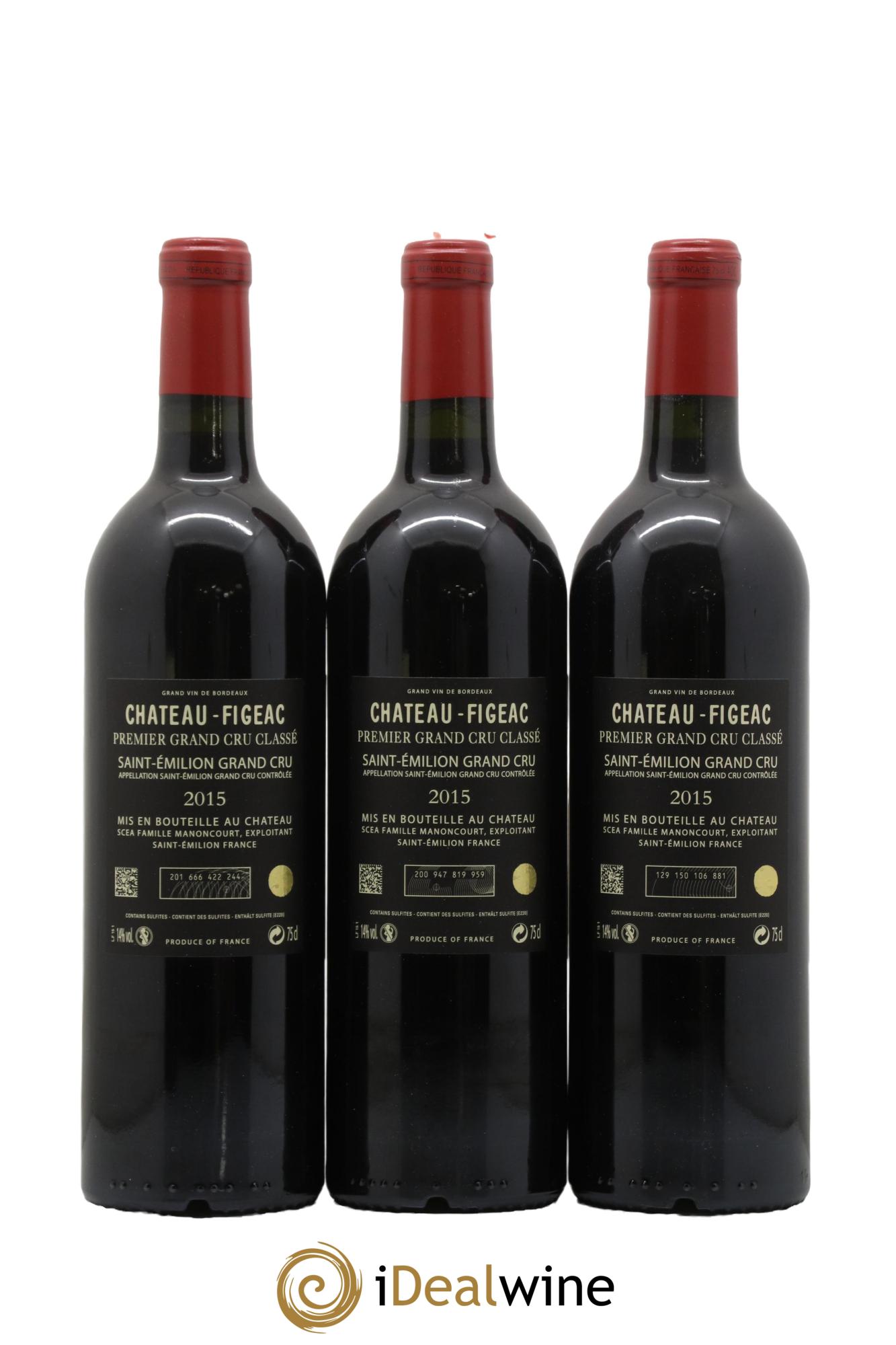 Château Figeac 1er Grand Cru Classé A  2015 - Lot of 6 bottles - 5