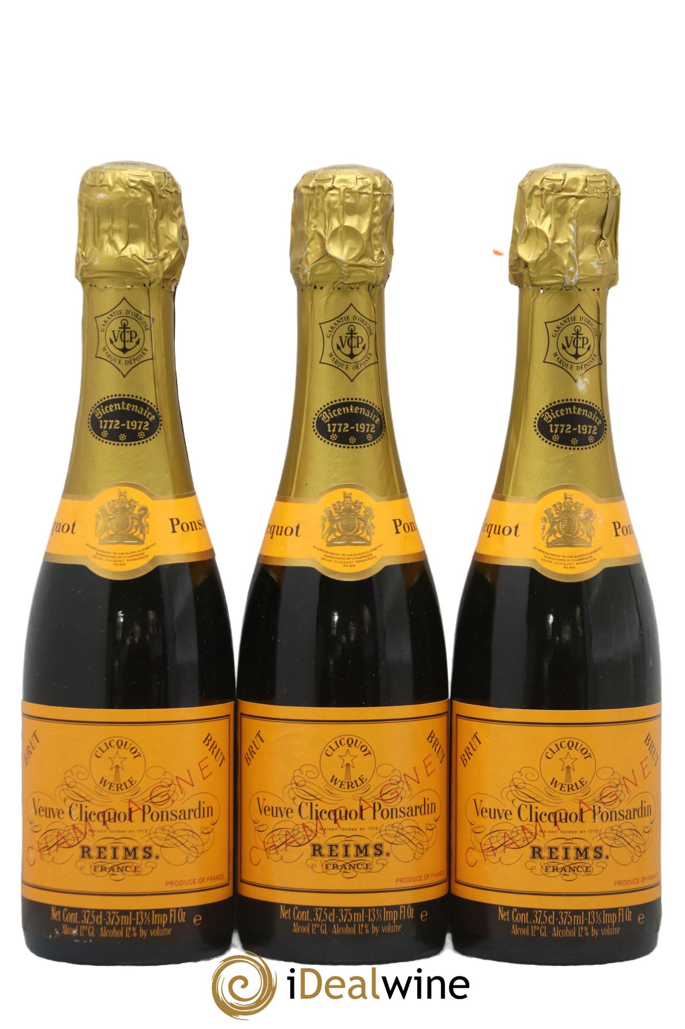 Bicentenaire 1772-1972 Veuve Clicquot - Posten von 3 Demi-Flaschen - 0