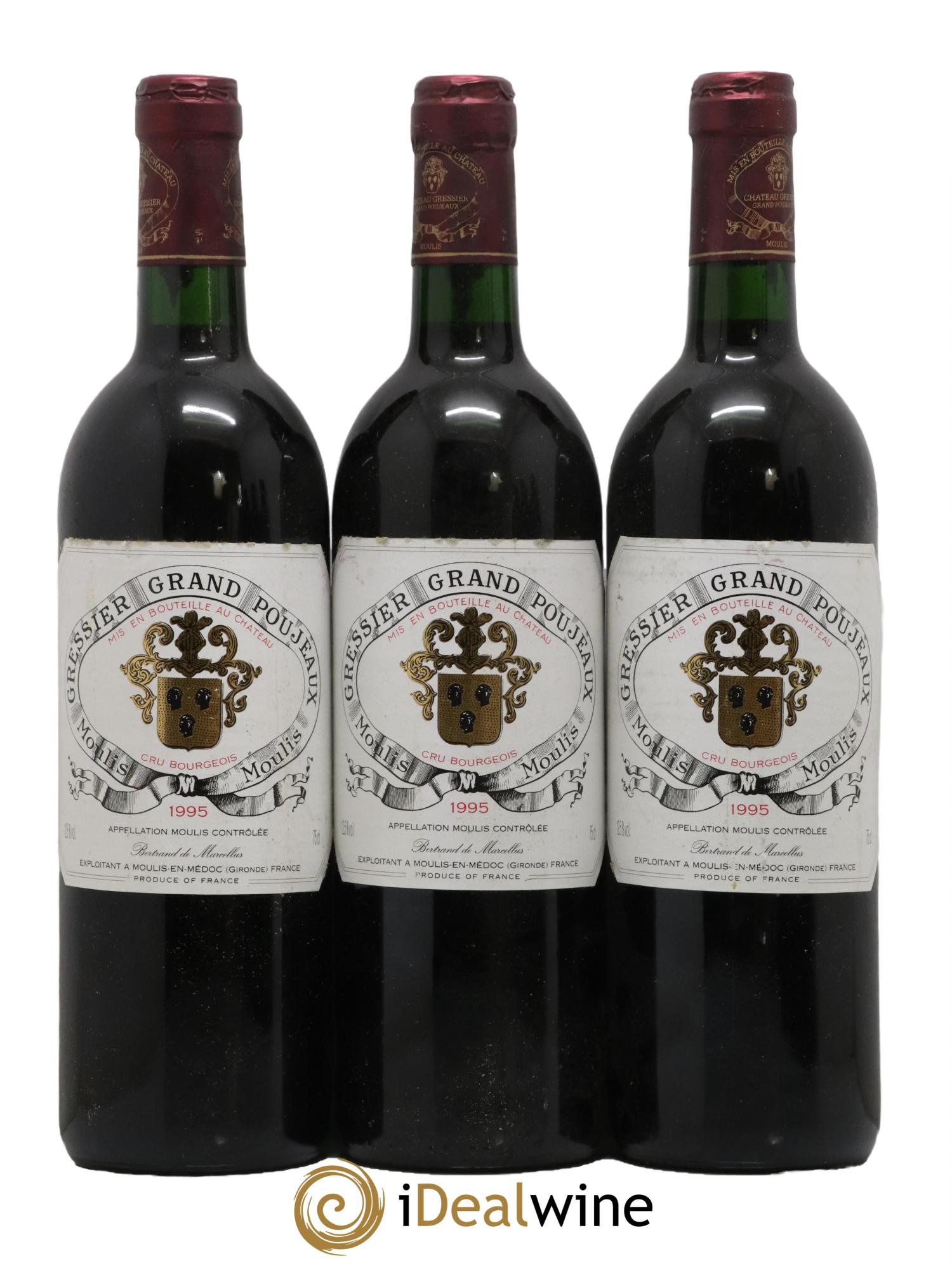 Château Gressier Grand Poujeaux Cru Bourgeois 1995 - Lot de 6 bouteilles - 2