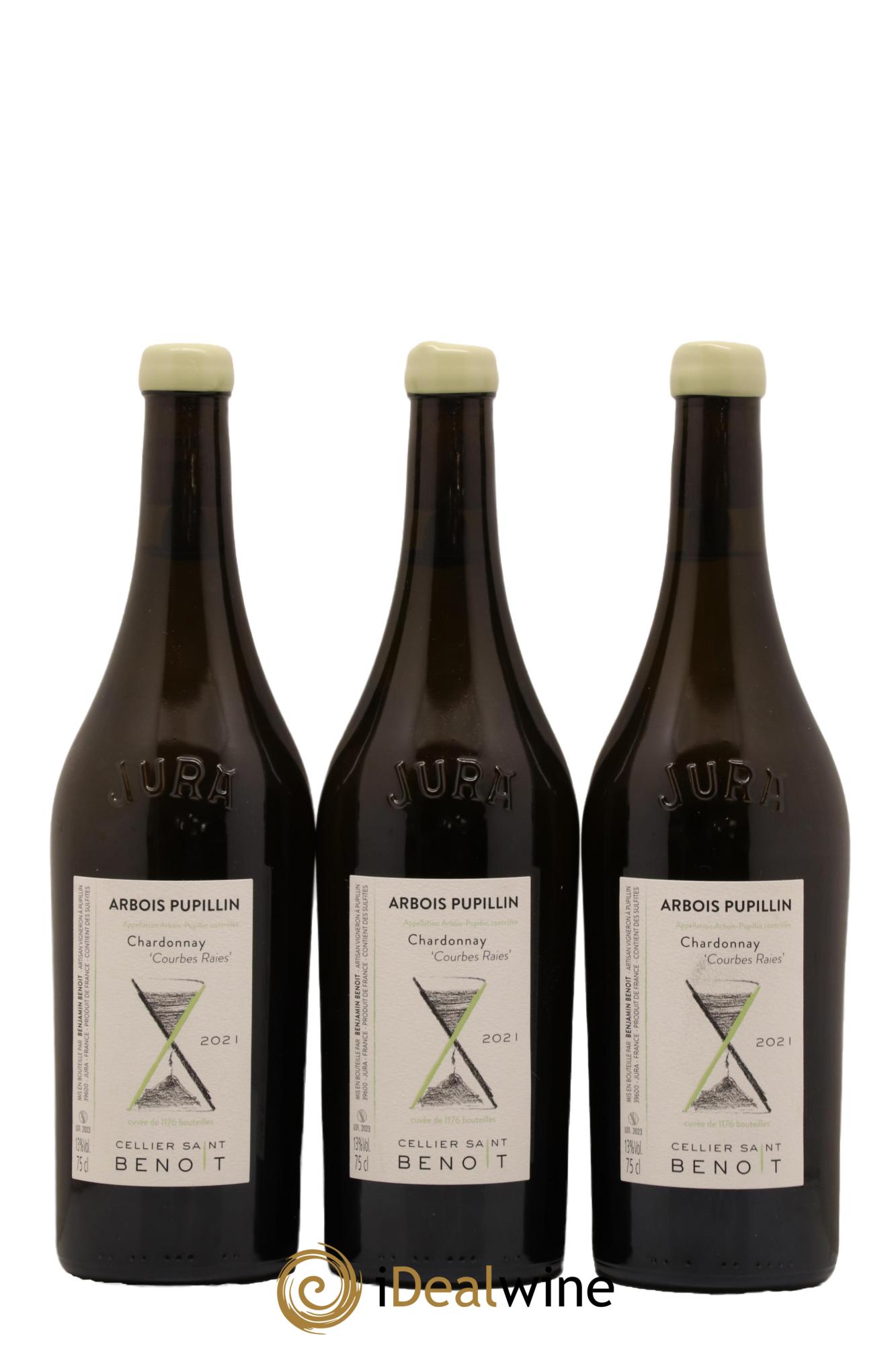 Arbois Pupillin Chardonnay Courbes Raies Cellier Saint Benoît 2021 - Lot of 3 bottles - 0