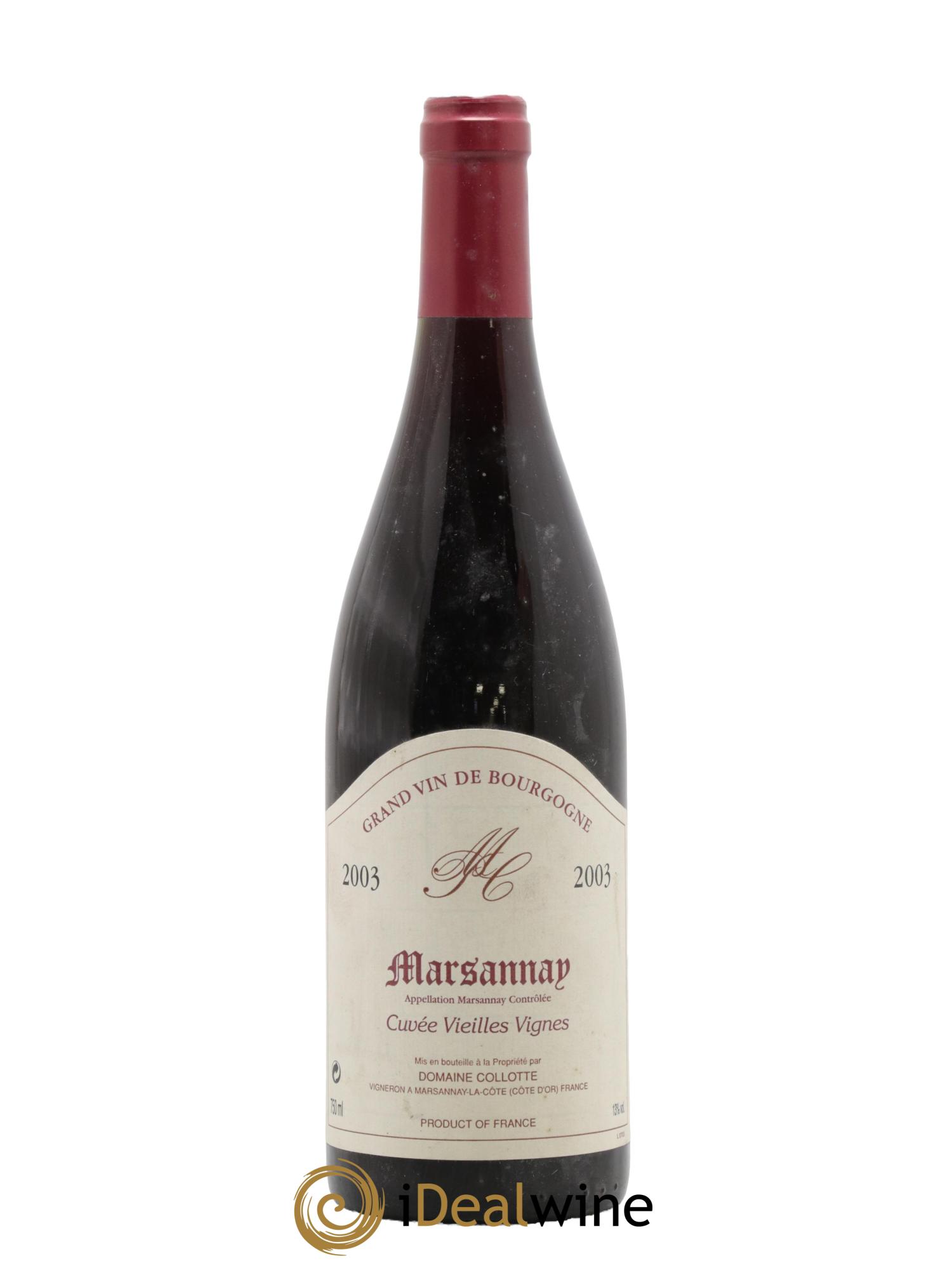 Marsannay Cuvée Vieilles Vignes Domaine Collotte 2003 - Lot de 1 bouteille - 0