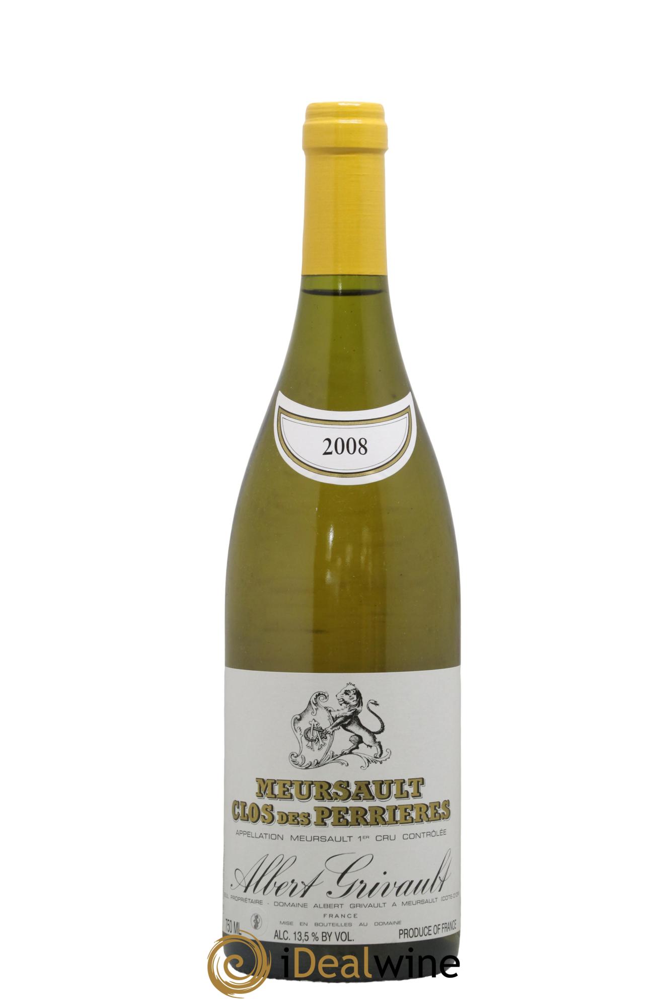 Meursault 1er Cru Clos des Perrières Monopole Albert Grivault 2008 - Lot de 1 bouteille - 0