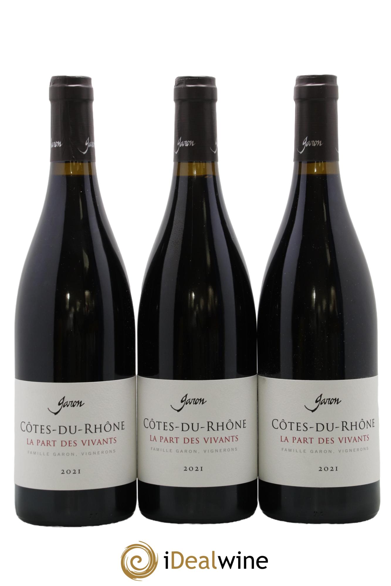 Côtes-du-Rhône La Part Des Vivants Domaine Garon 2021 - Lot de 3 bouteilles - 0