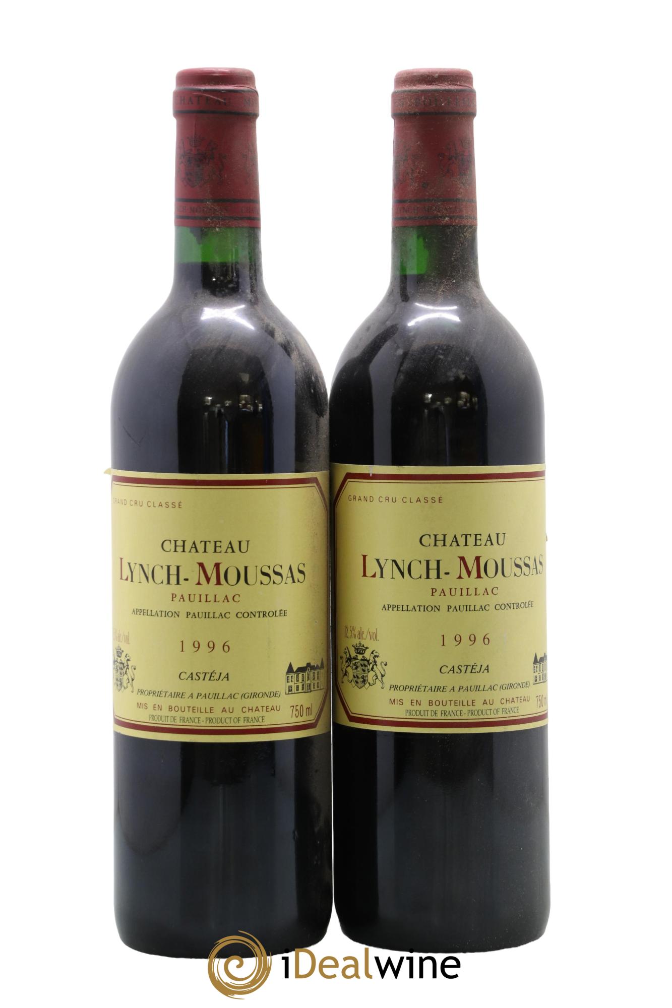 Château Lynch Moussas 5ème Grand Cru Classé 1996 - Lot de 2 bouteilles - 0