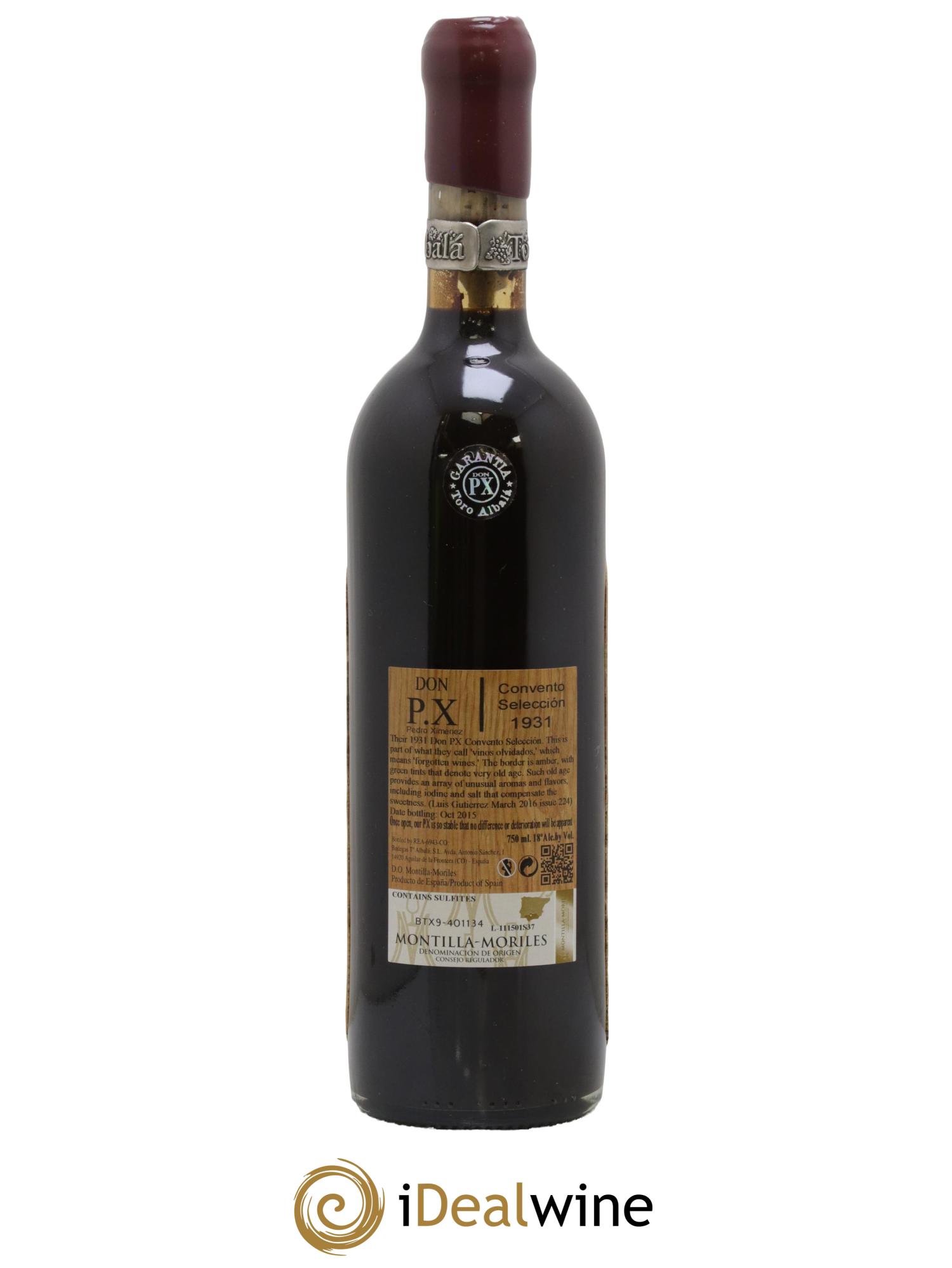 Montilla Moriles Don PX Convento Seleccion Toro Albala 1931 - Lot de 1 bouteille - 1