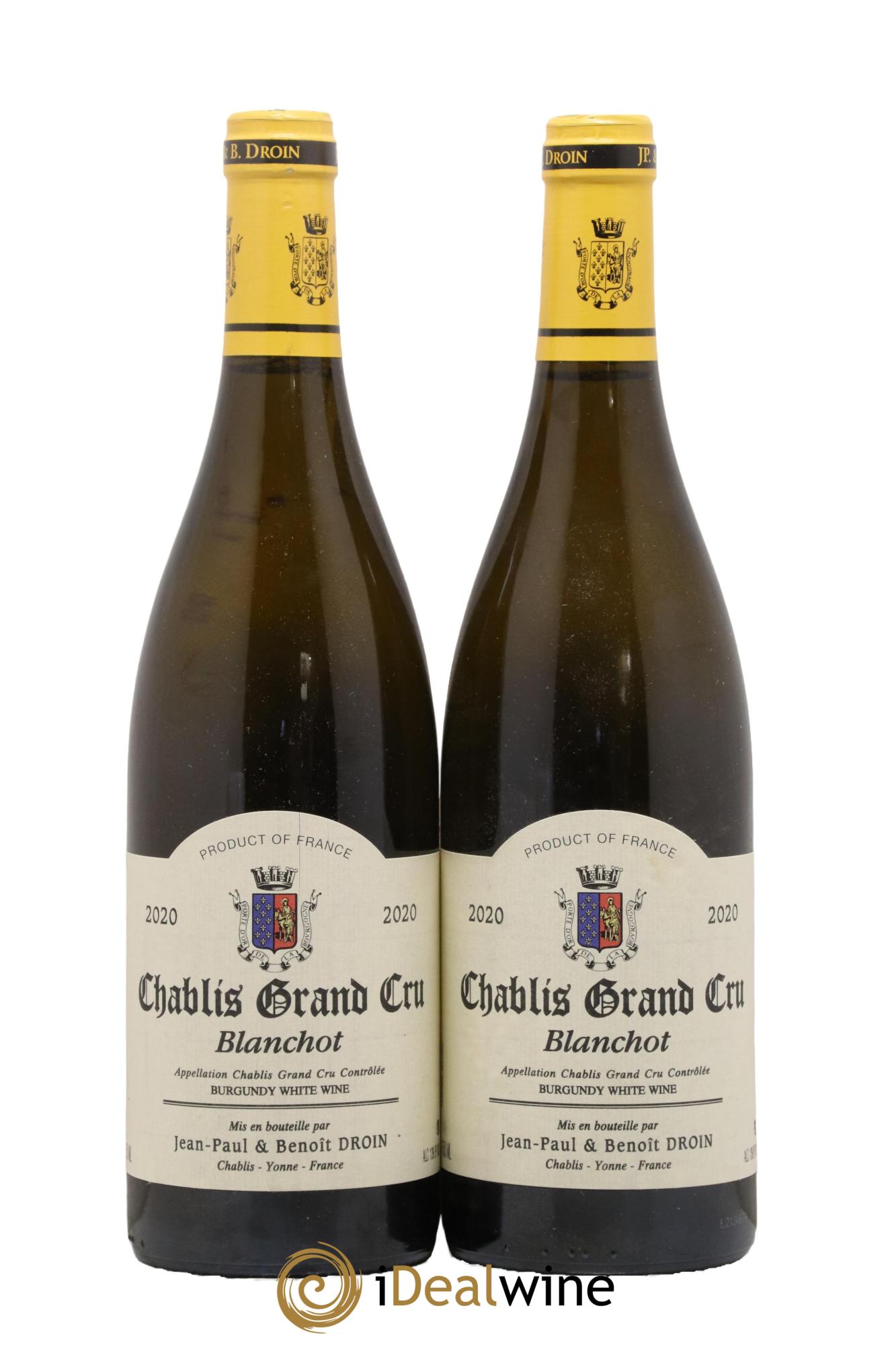 Chablis Grand Cru Blanchot Jean-Paul & Benoît Droin (Domaine) 2020 - Lot de 2 bouteilles - 0