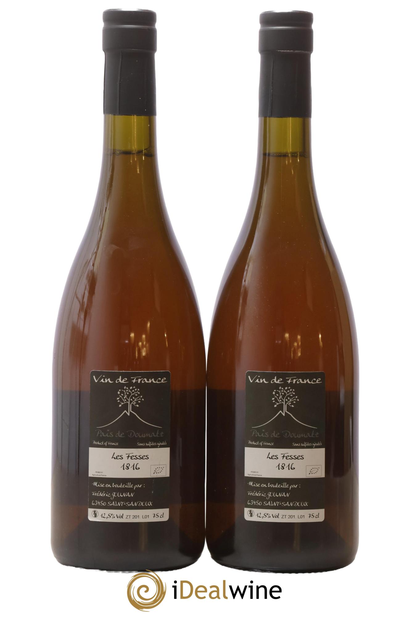 Vin de France Les Fesses Vignoble de l'Arbre Blanc  2016 - Lotto di 2 bottiglie - 1