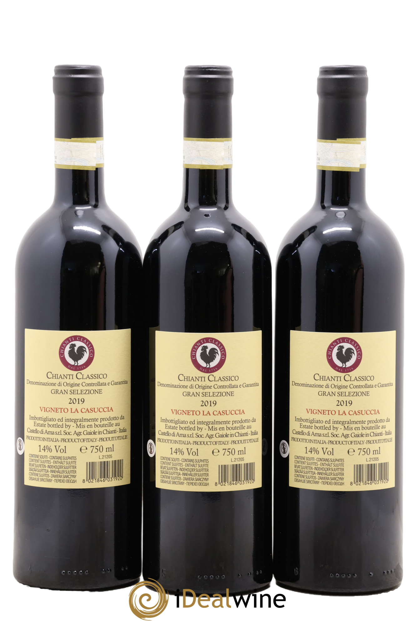 Chianti Classico Castello di Ama DOCG Gran Selezione Vigneto La Casuccia 2019 - Lot de 3 bouteilles - 1
