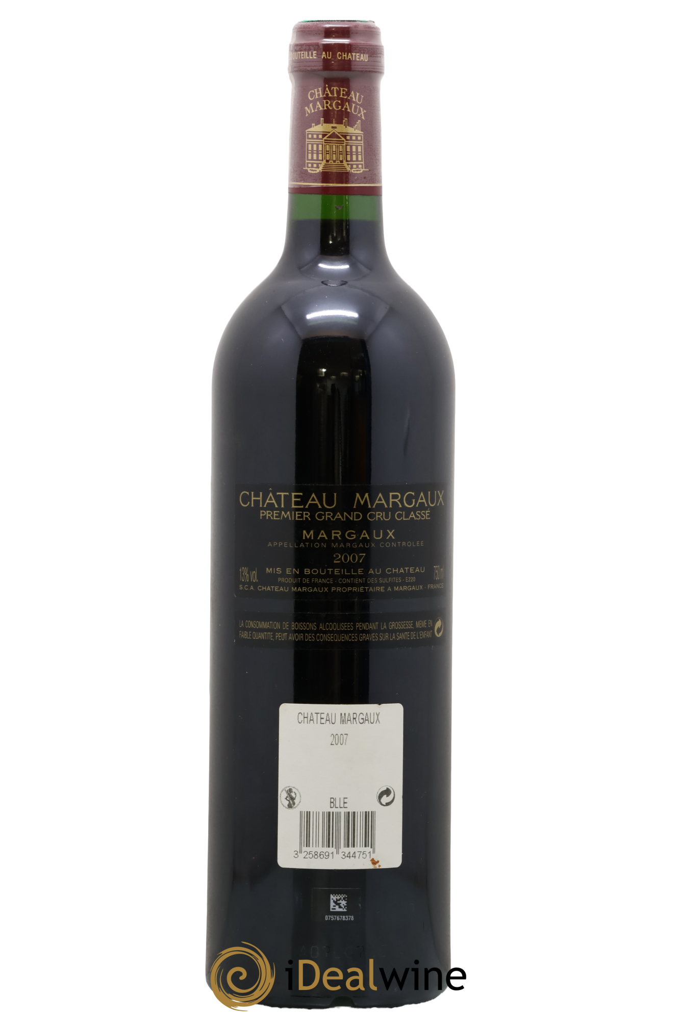 Château Margaux 1er Grand Cru Classé 2007 - Lot de 1 bouteille - 1