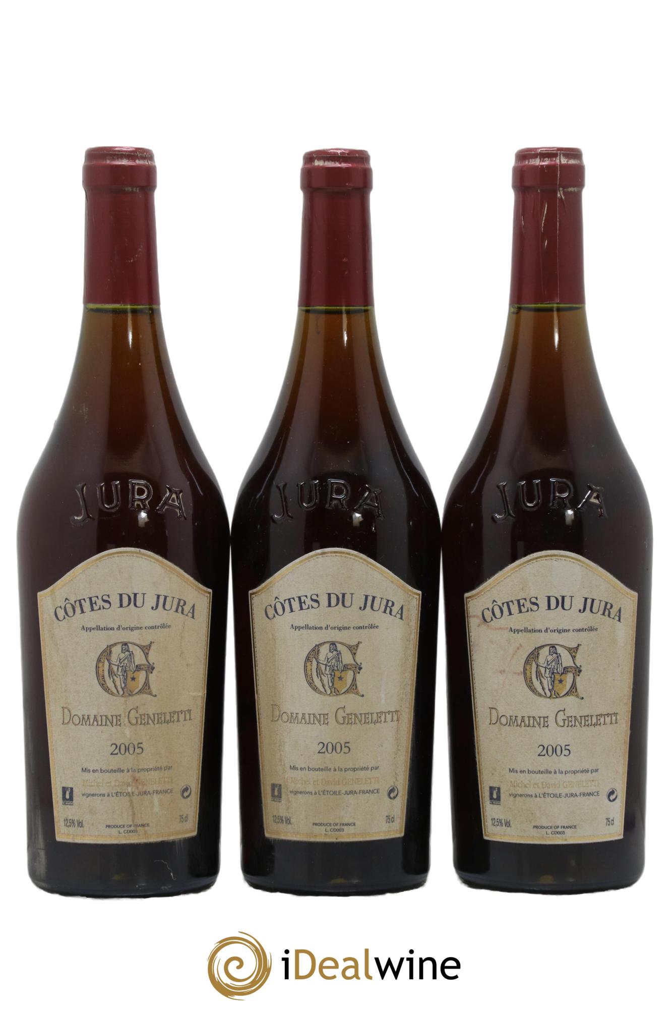 Côtes du Jura Domaine Geneletti 2005 - Lot de 3 bouteilles - 0