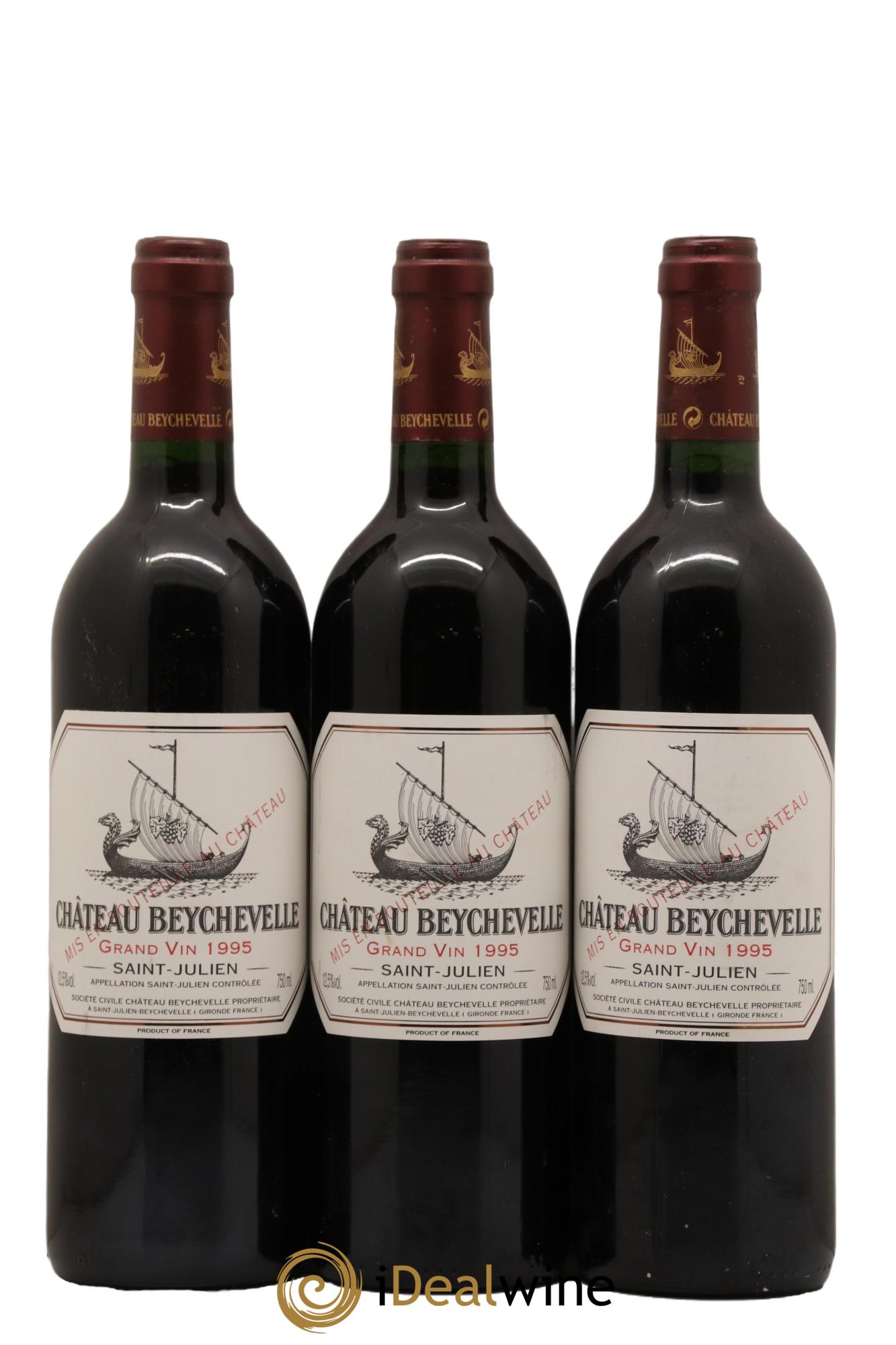 Château Beychevelle 4ème Grand Cru Classé 1995 - Lot de 3 bouteilles - 0