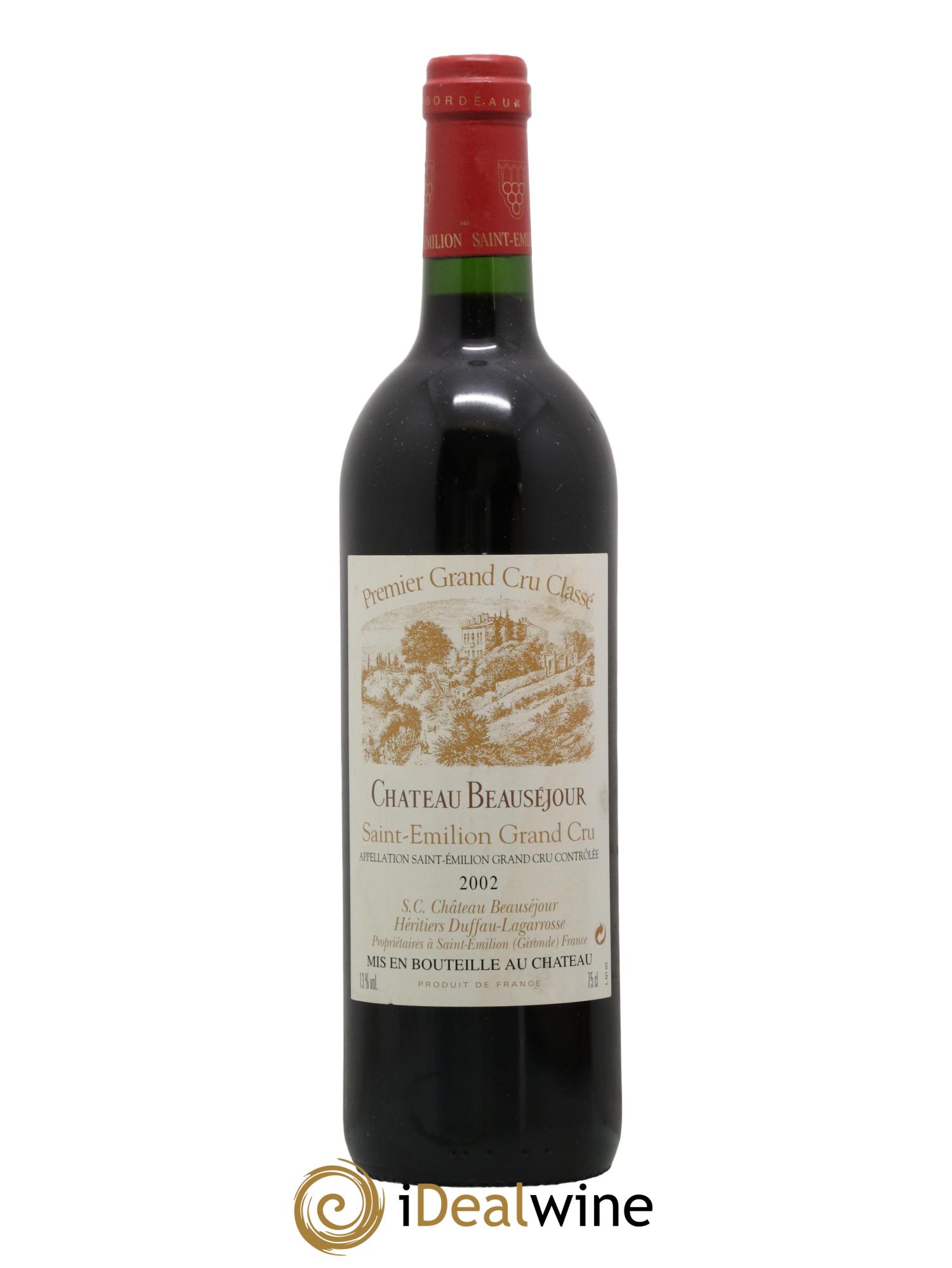 Château Beauséjour (Duffau-Lagarrosse) 1er Grand Cru Classé B 2002 - Lot de 1 bouteille - 0