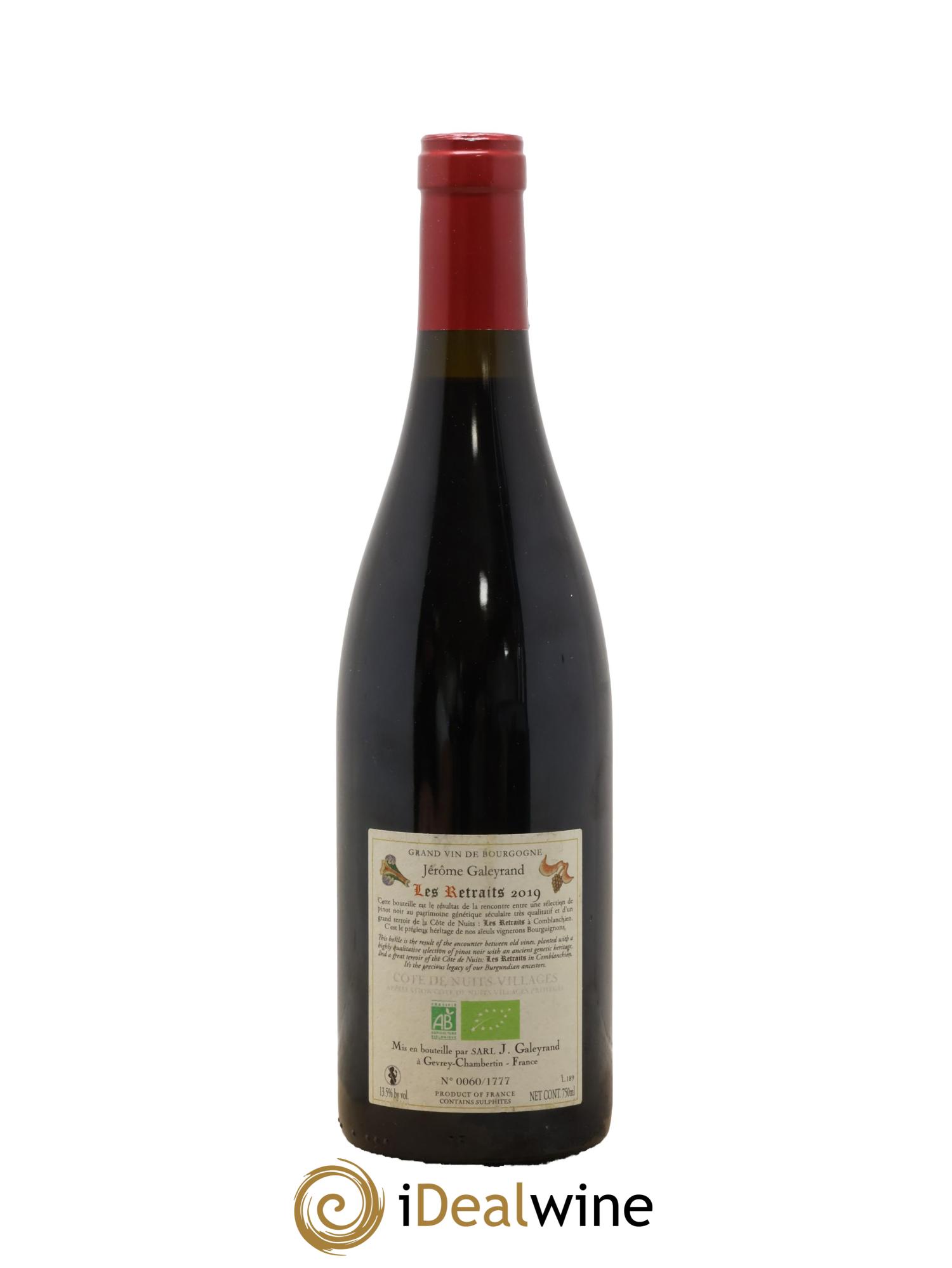 Côte de Nuits-Villages Les Retraits Jérôme Galeyrand 2019 - Lot of 1 bottle - 1