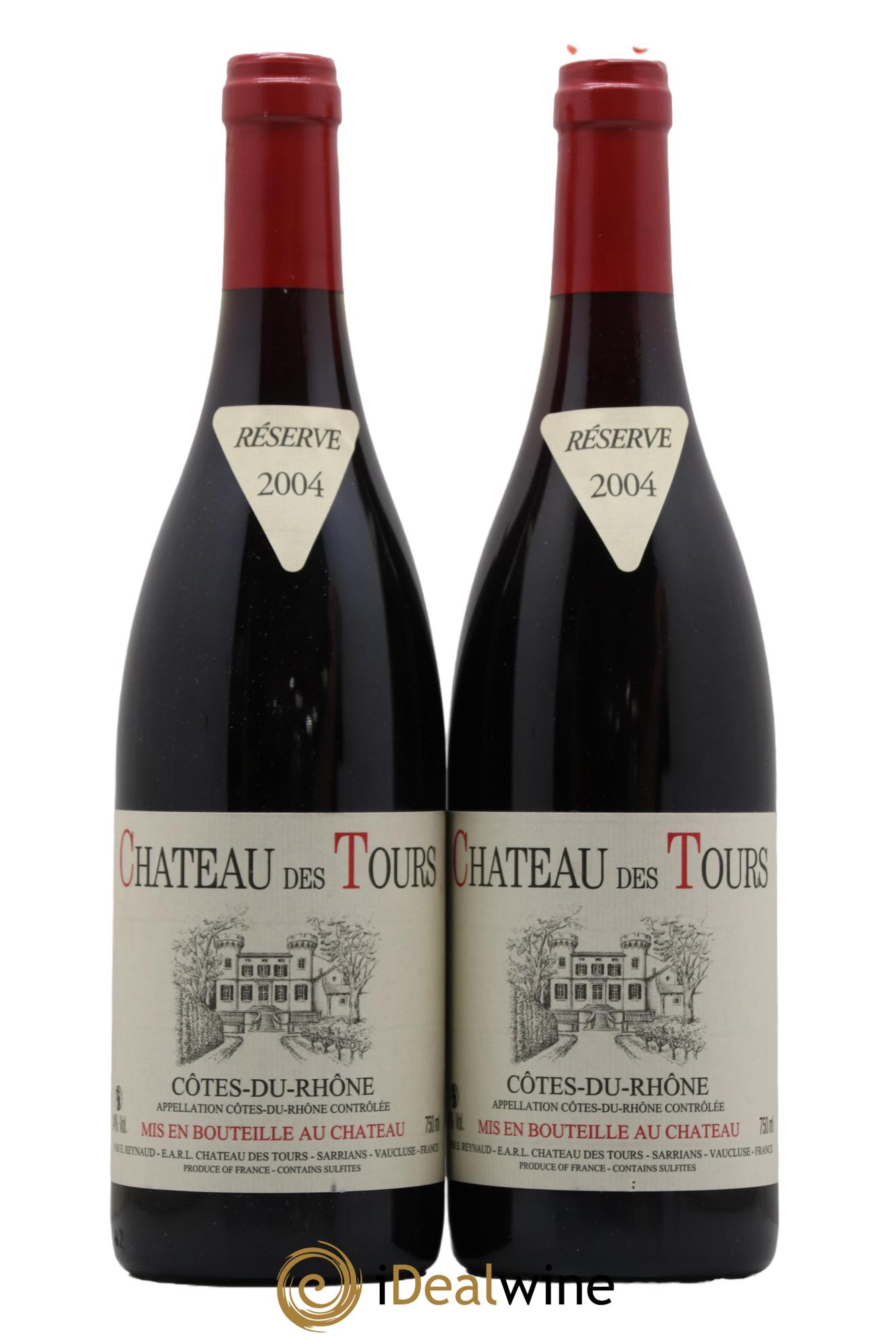 Côtes-du-Rhône Château des Tours Emmanuel Reynaud 2004 - Lot de 2 bouteilles - 0