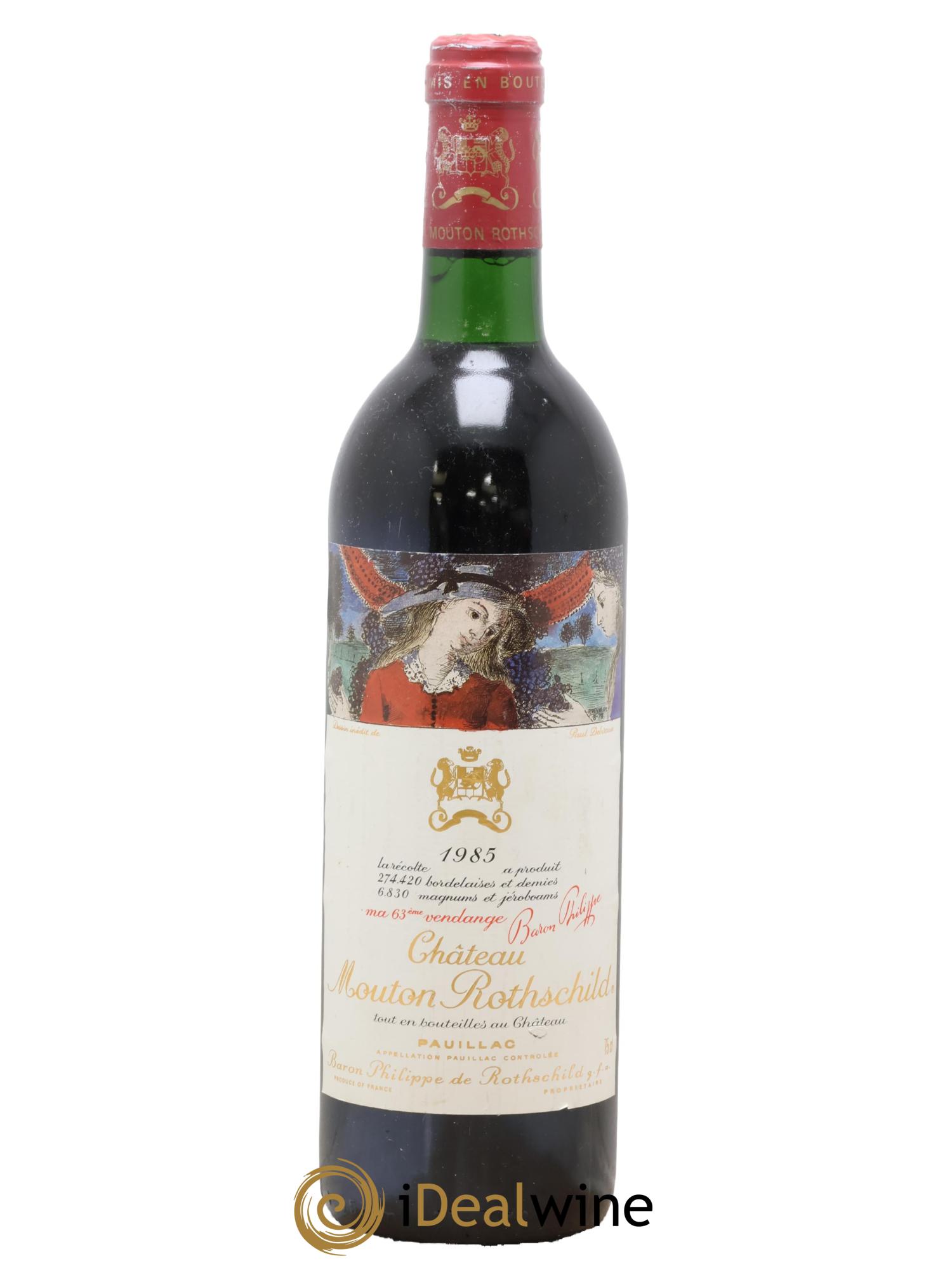 Château Mouton Rothschild 1er Grand Cru Classé 1985 - Lot de 1 bouteille - 0