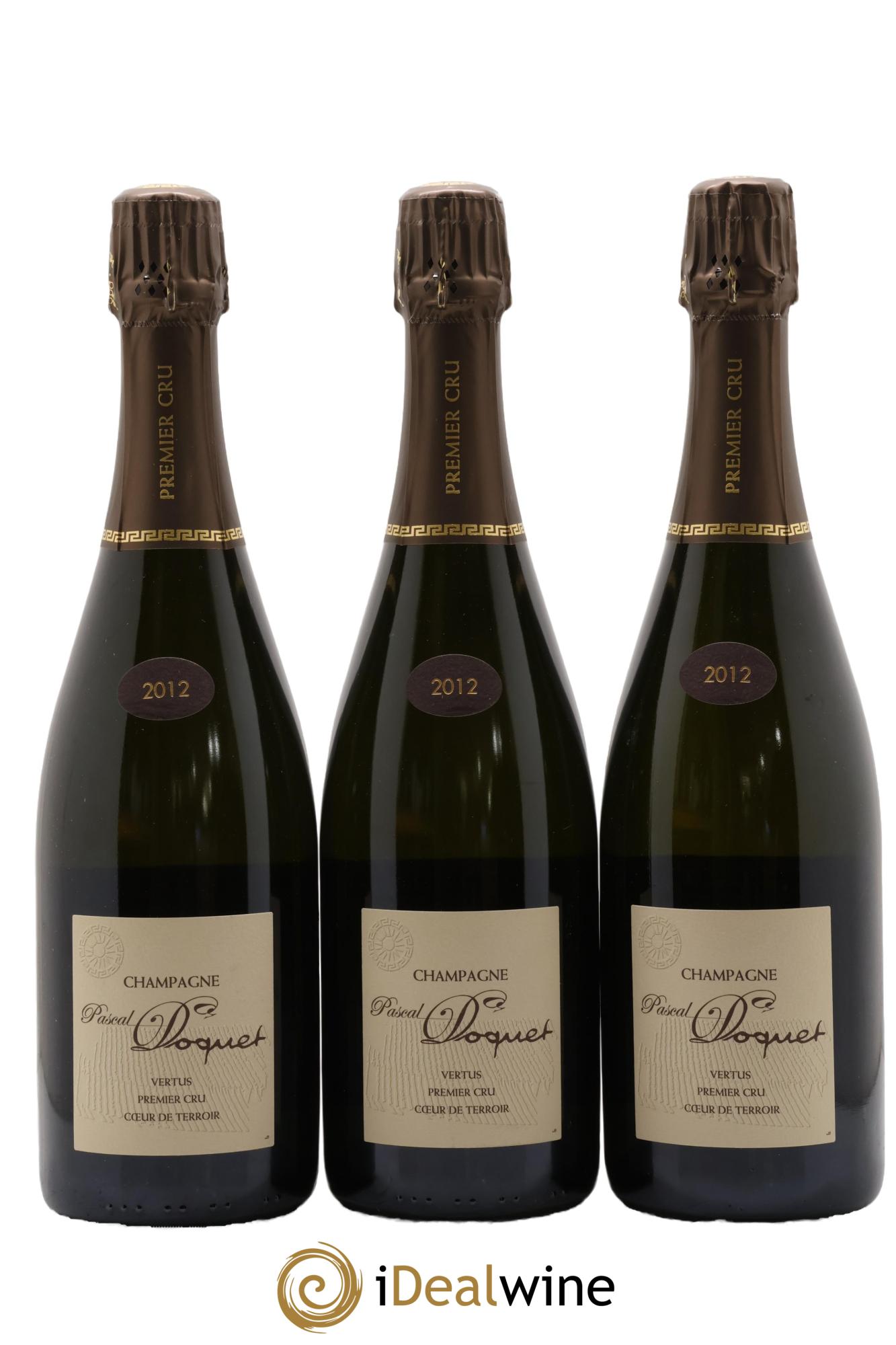 Vertus 1er Cru Extra-Brut Coeur de Terroir Pascal Doquet 2012 - Lote de 3 botellas - 0