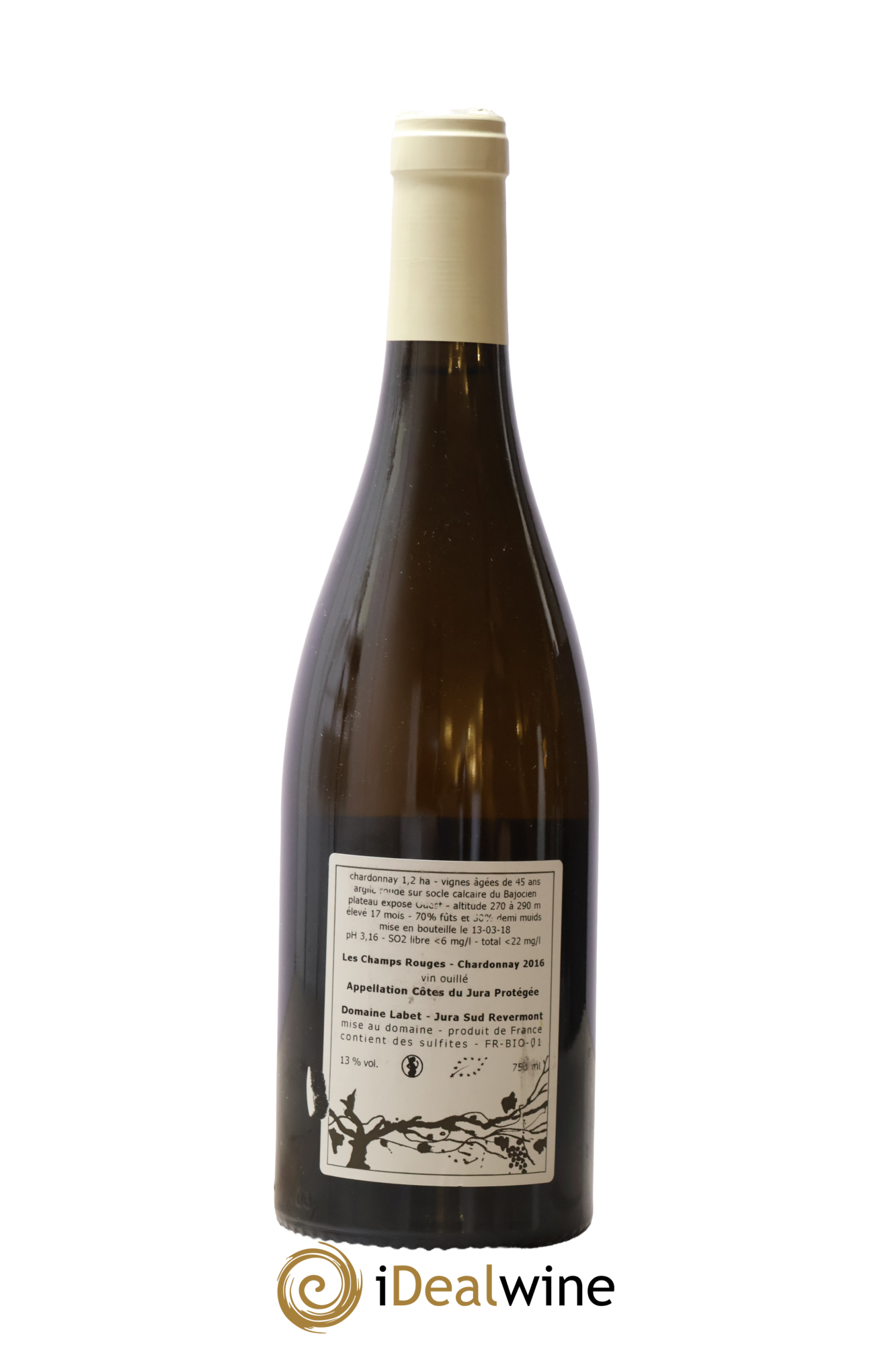 Côtes du Jura Chardonnay Les Champs Rouges Romain - Julien - Charline Labet 2016 - Lot of 1 bottle - 1