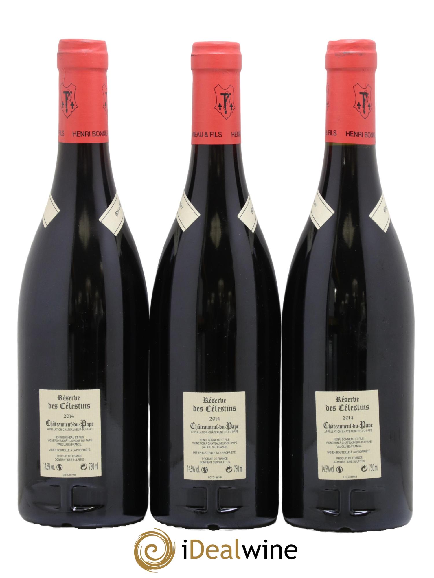 Châteauneuf-du-Pape Réserve des Célestins Henri Bonneau & Fils Hommage à Henri Bonneau 2014 - Posten von 3 Flaschen - 1