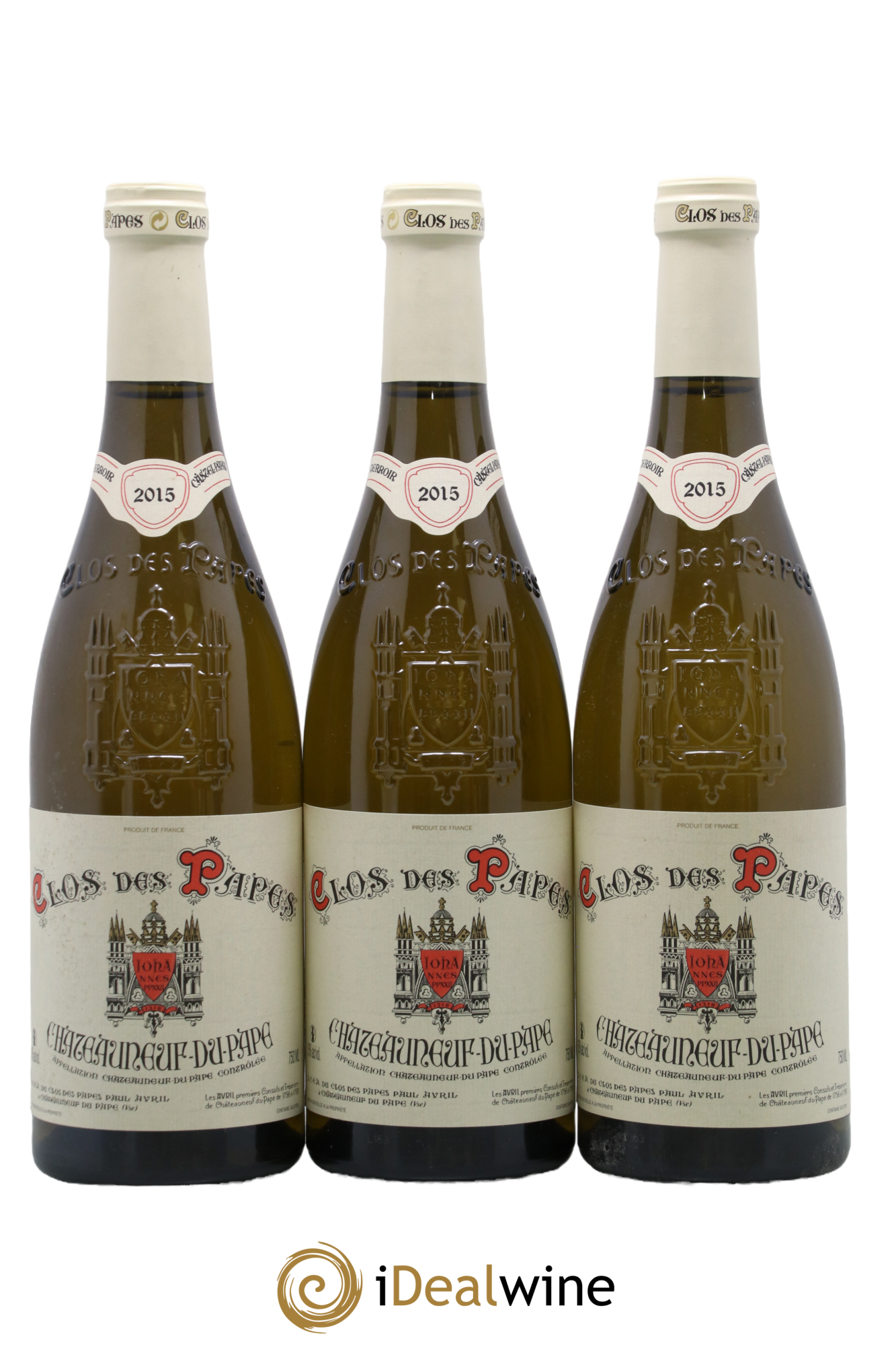 Châteauneuf-du-Pape Clos des Papes - Paul Avril 2015 - Lotto di 3 bottiglie - 0