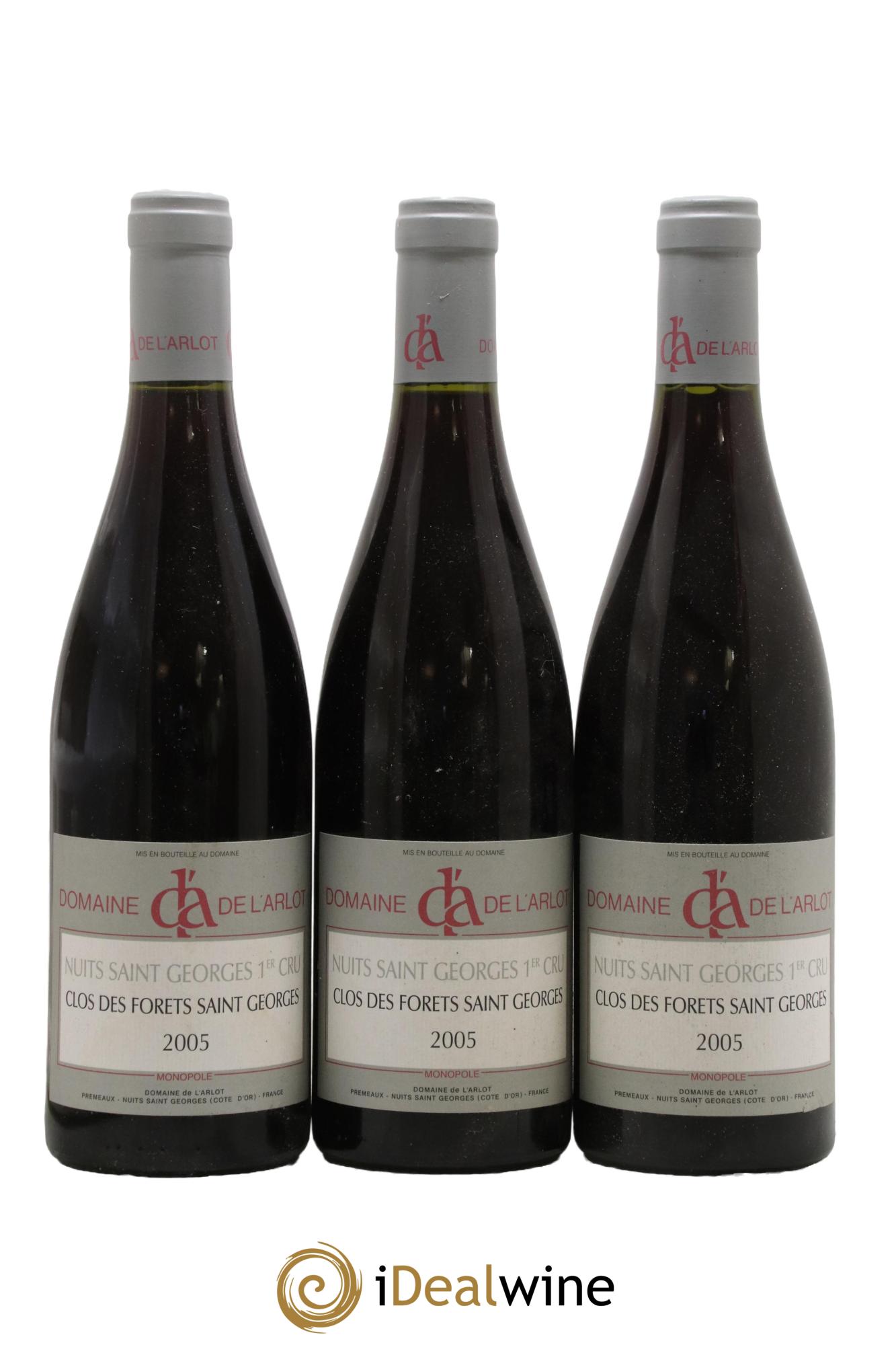 Nuits-Saint-Georges 1er Cru Clos des Forêts Saint-Georges Domaine de l'Arlot 2005 - Lot de 3 bouteilles - 0