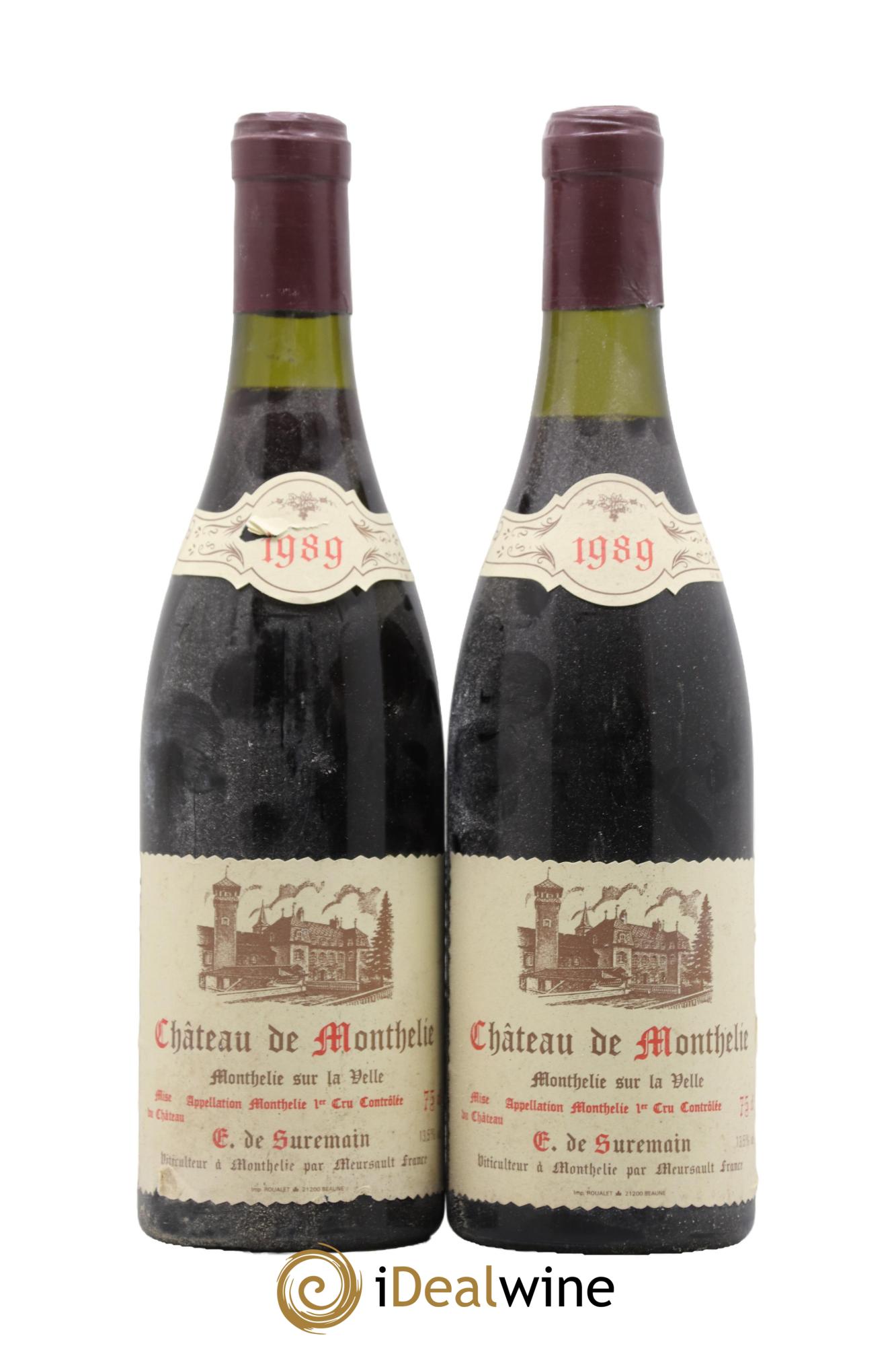 Monthélie 1er Cru Sur La Velle Chateau de Monthelie 1989 - Lot de 2 bouteilles - 0