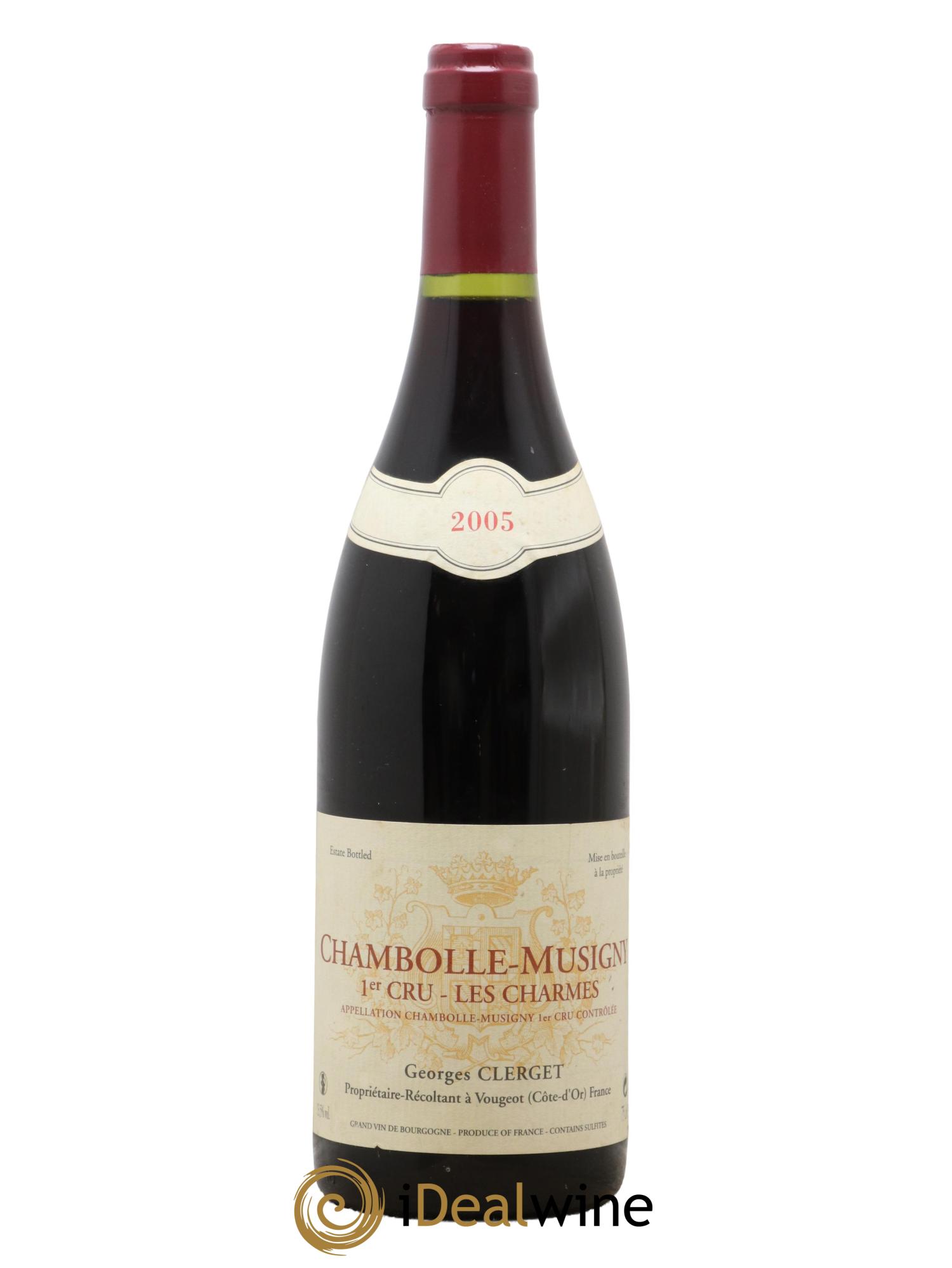 Chambolle-Musigny 1er Cru Les Charmes Christian Clerget 2005 - Lot de 1 bouteille - 0