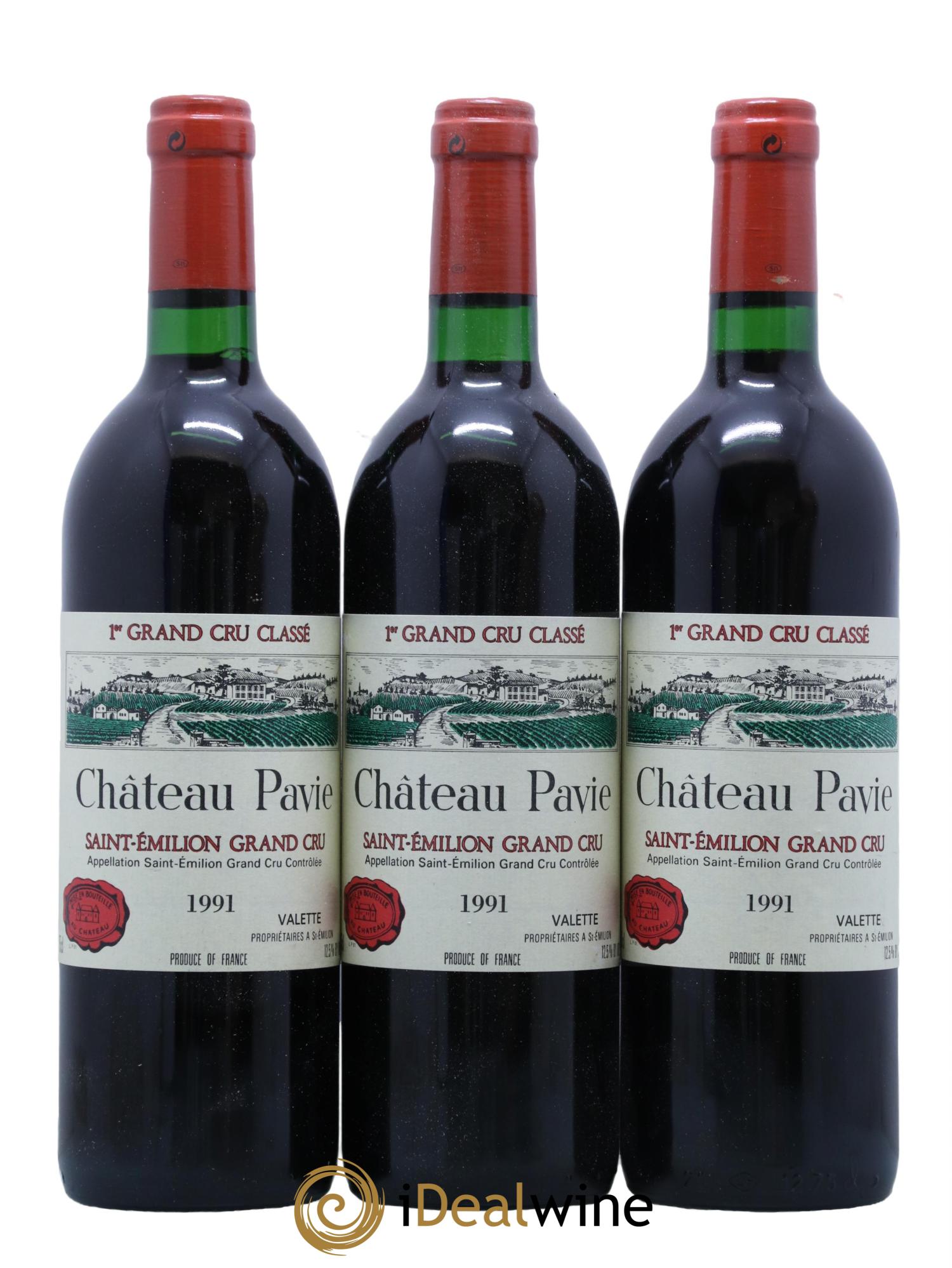 Château Pavie 1er Grand Cru Classé A 1991 - Lot de 3 bouteilles - 0