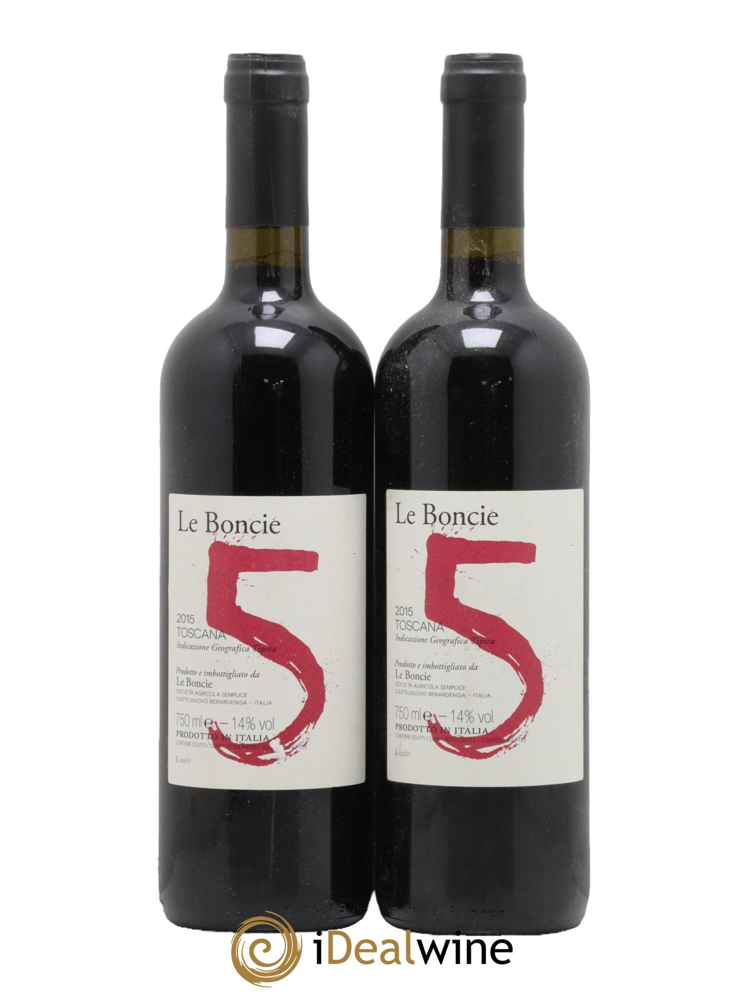 Toscana IGT Toscane 5 Le Boncie 2015 - Lot de 2 bouteilles - 0
