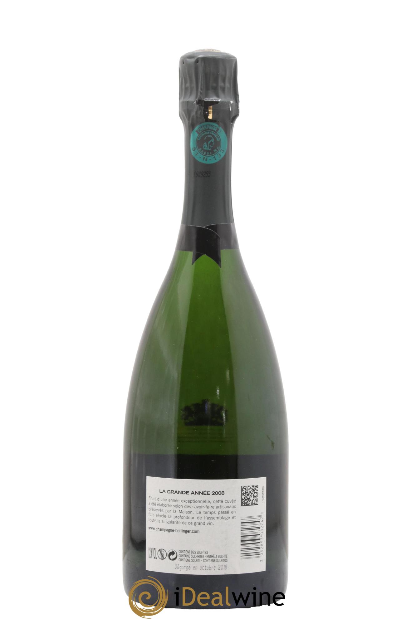 La Grande Année Brut Bollinger 2008 - Posten von 1 Flasche - 2