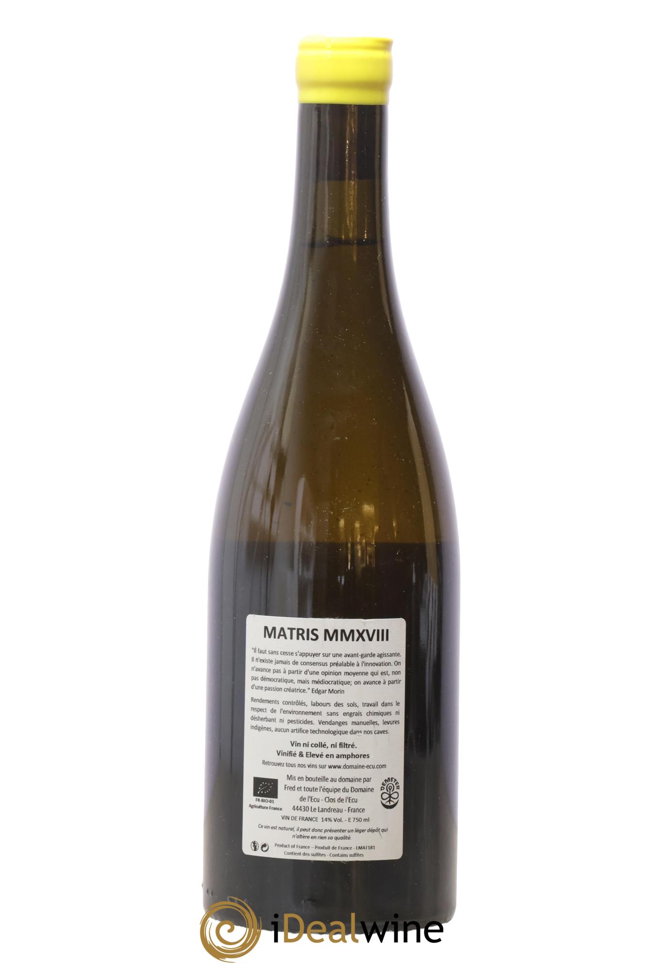 Vin de France Matris Domaine de L'Ecu 2018 - Posten von 1 Flasche - 1