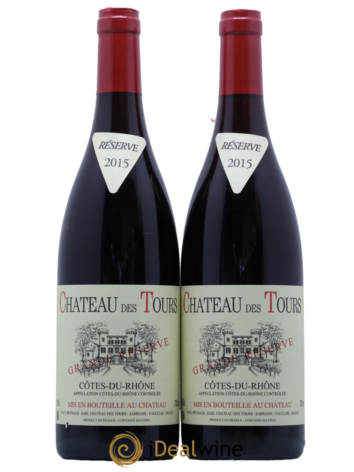 Côtes-du-Rhône Château des Tours Grande Réserve Emmanuel Reynaud 2015 - Lot de 2 bouteilles - 0