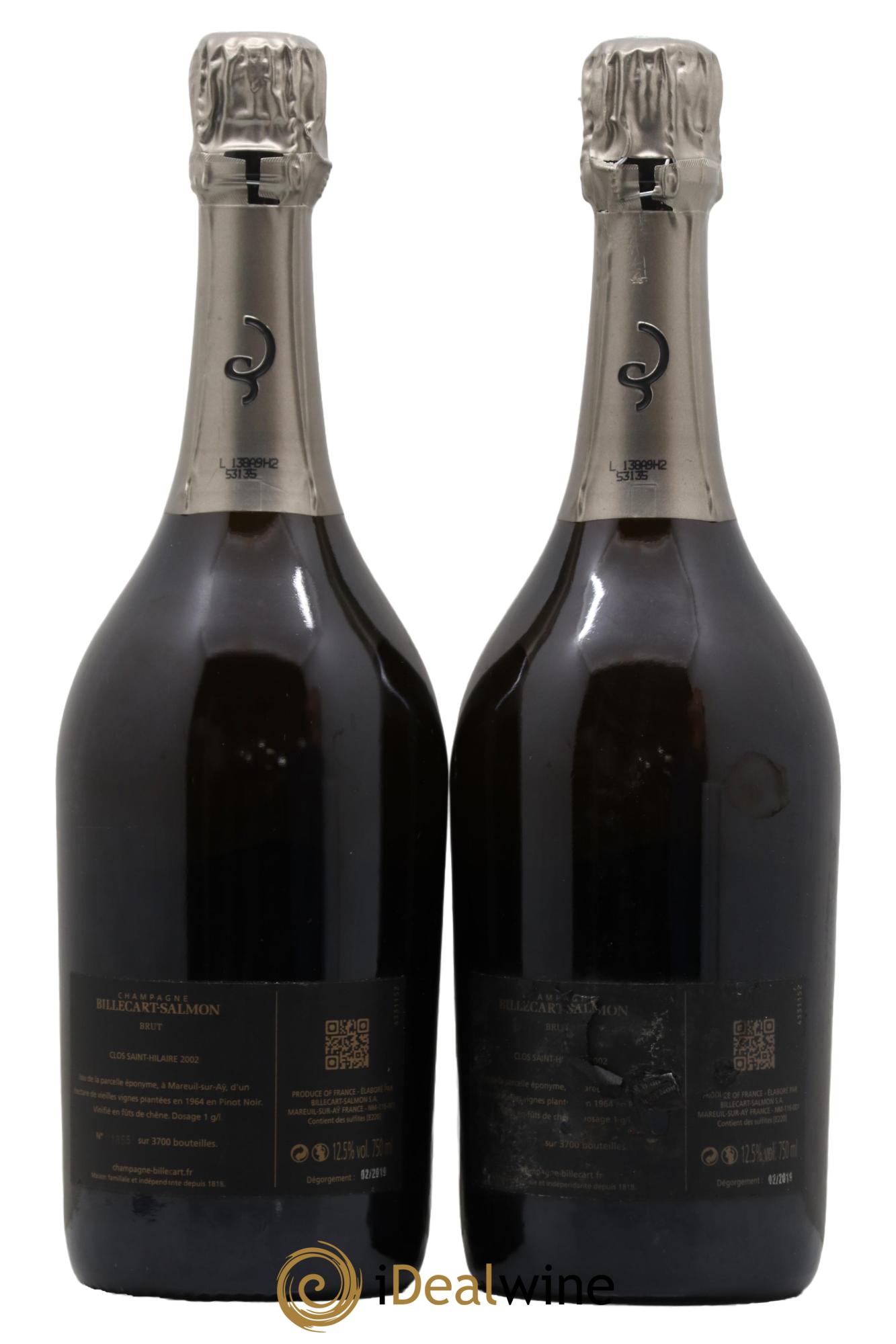 Le Clos Saint-Hilaire Billecart-Salmon 2002 - Lot de 2 bouteilles - 1