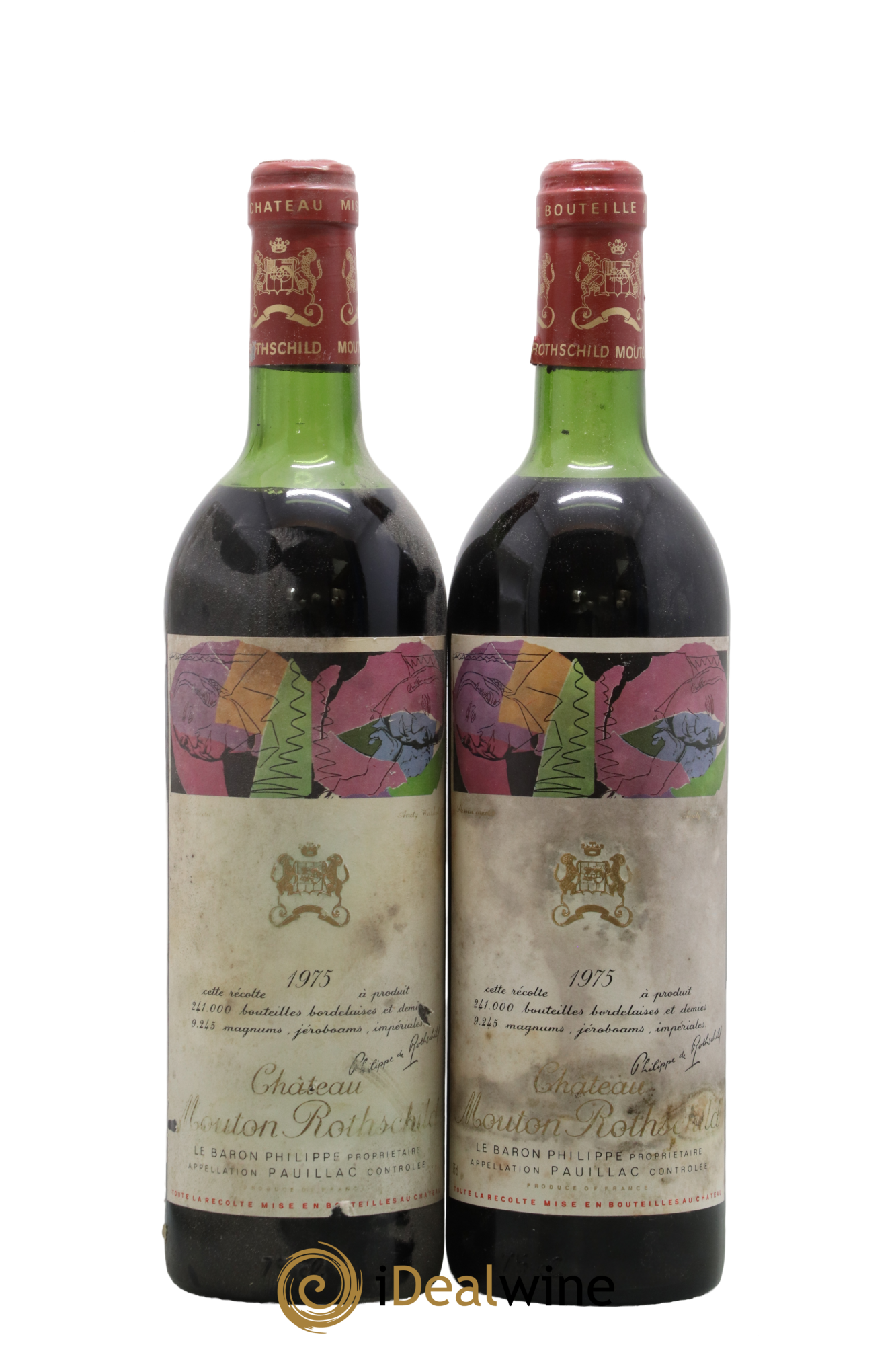 Château Mouton Rothschild 1er Grand Cru Classé 1975 - Lot de 2 bouteilles - 0