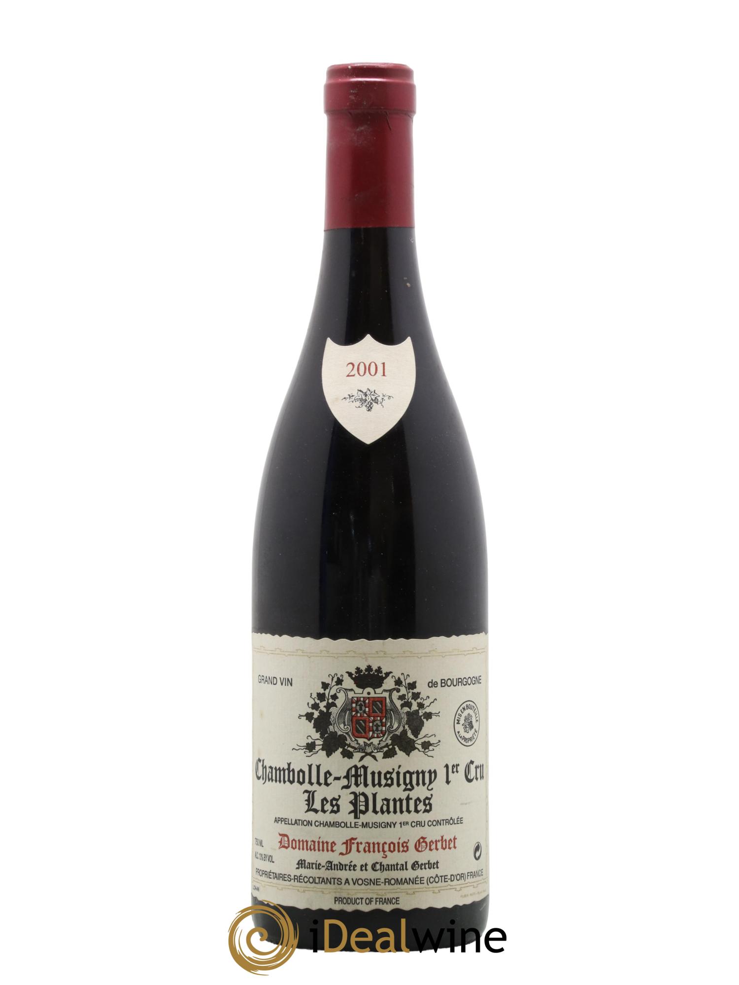 Chambolle-Musigny 1er Cru Les Plantes Domaine François Gerbet 2001 - Lot de 1 bouteille - 0