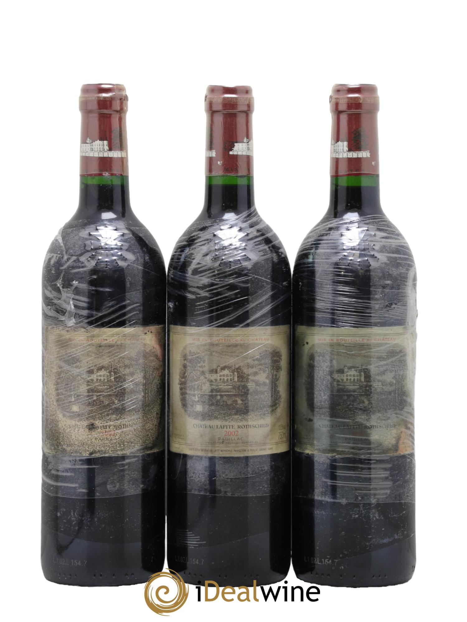 Château Lafite Rothschild 1er Grand Cru Classé 2002 - Lot of 3 bottles - 0