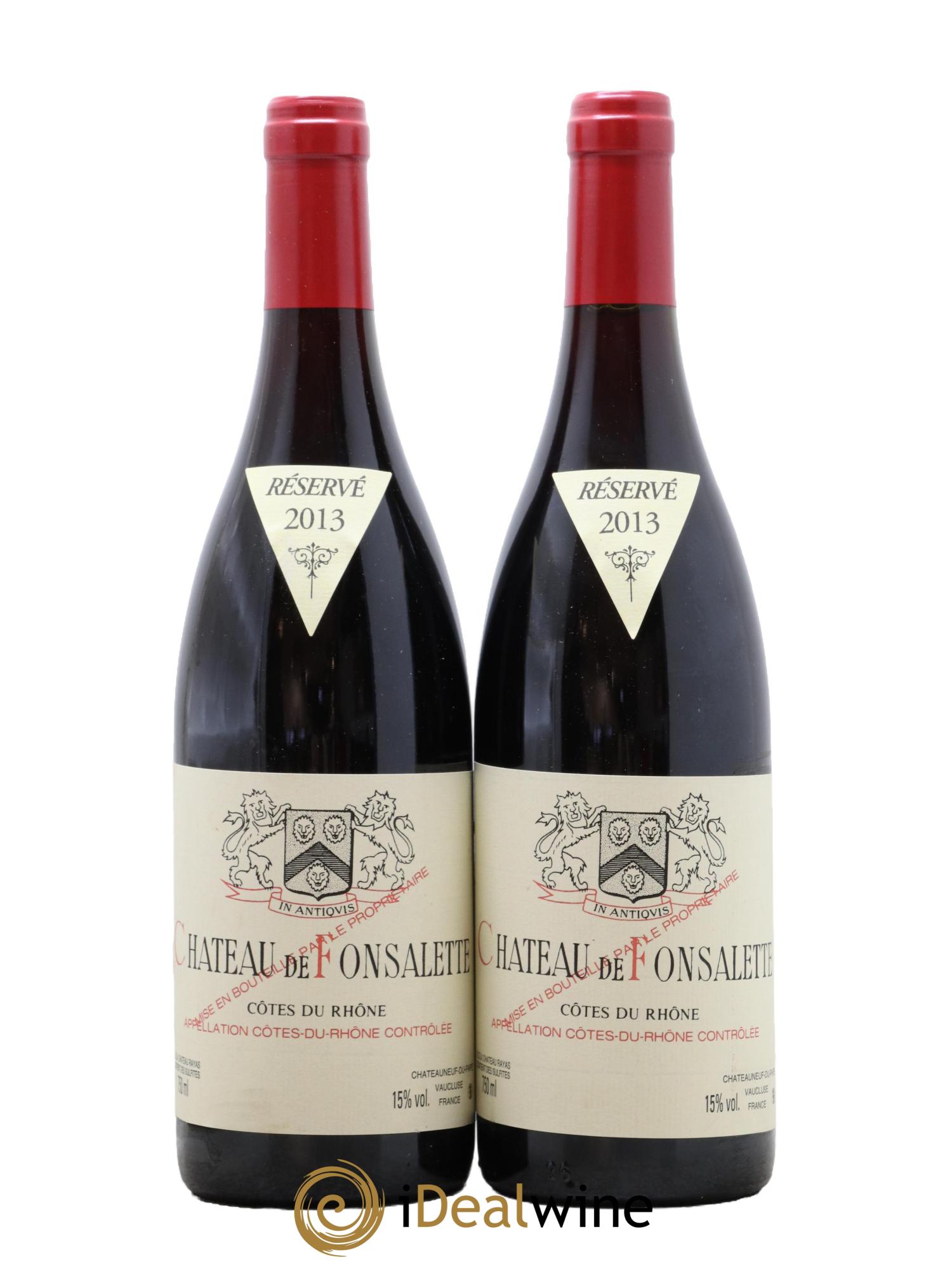 Côtes-du-Rhône Château de Fonsalette Emmanuel Reynaud 2013 - Lot de 2 bouteilles - 0