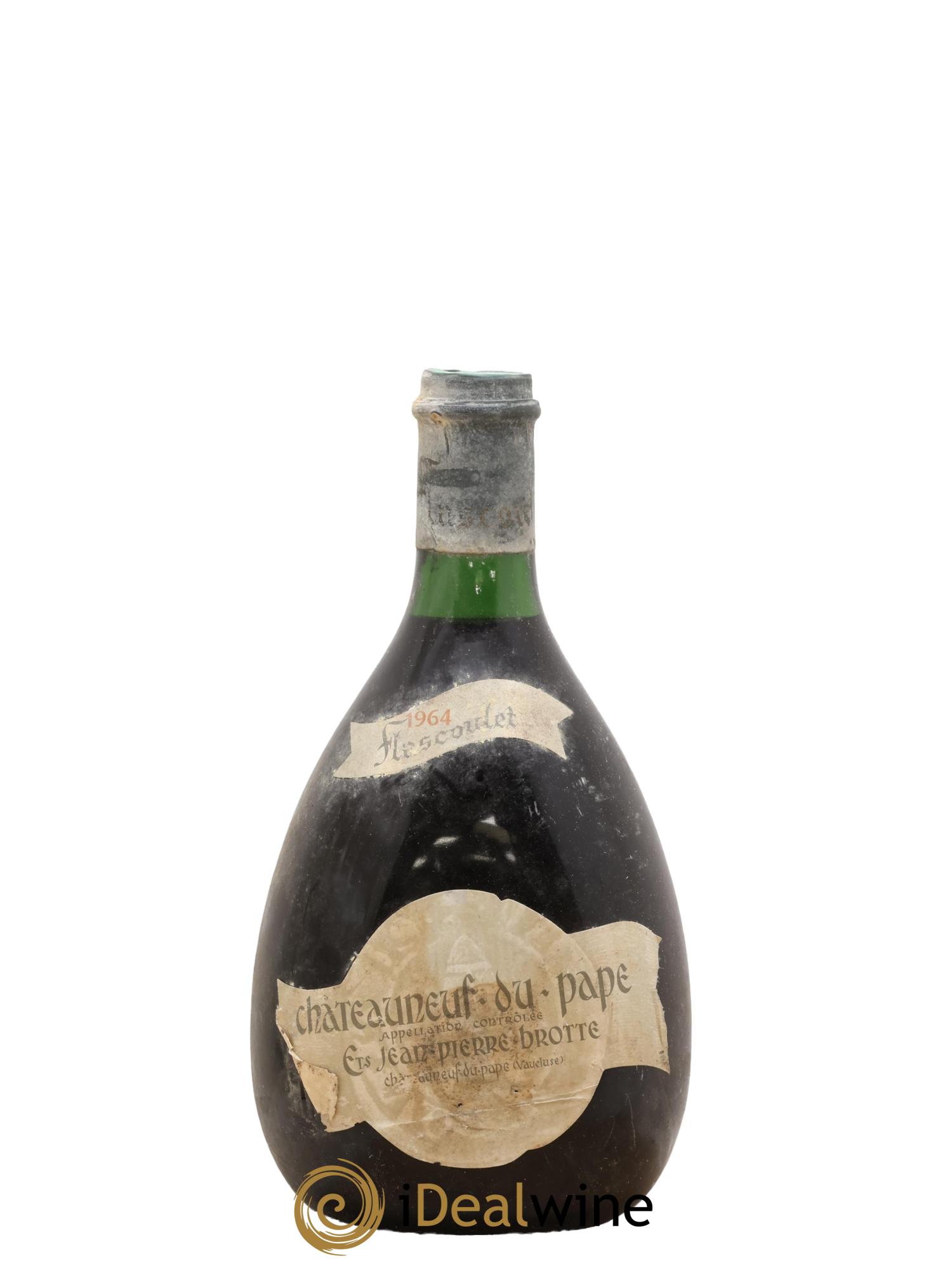 Châteauneuf-du-Pape Flascoulet Jean Pierre Brotte 1964 - Lot de 1 bouteille - 0