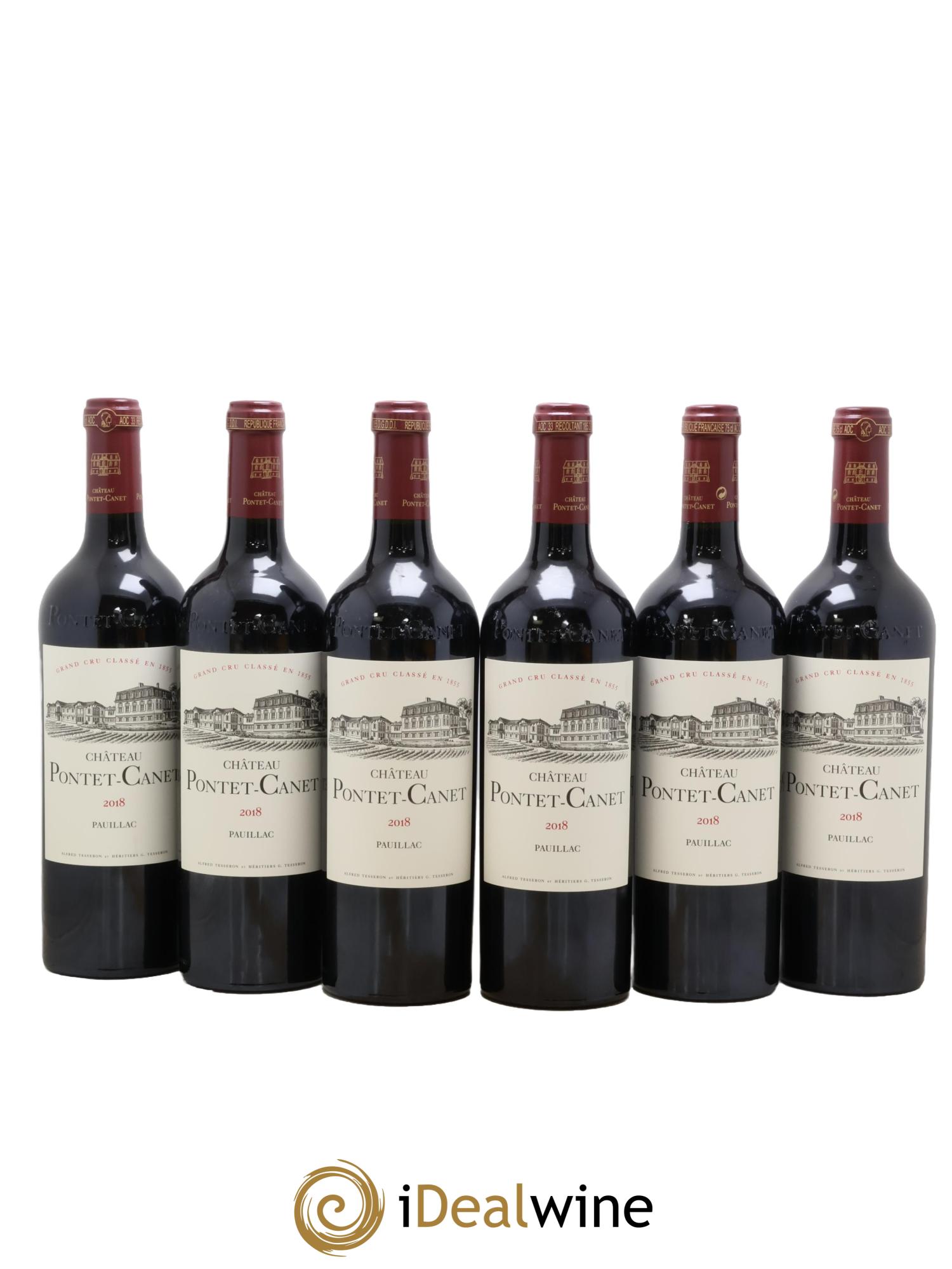 Château Pontet Canet 5ème Grand Cru Classé 2018 - Lot de 6 bouteilles - 0