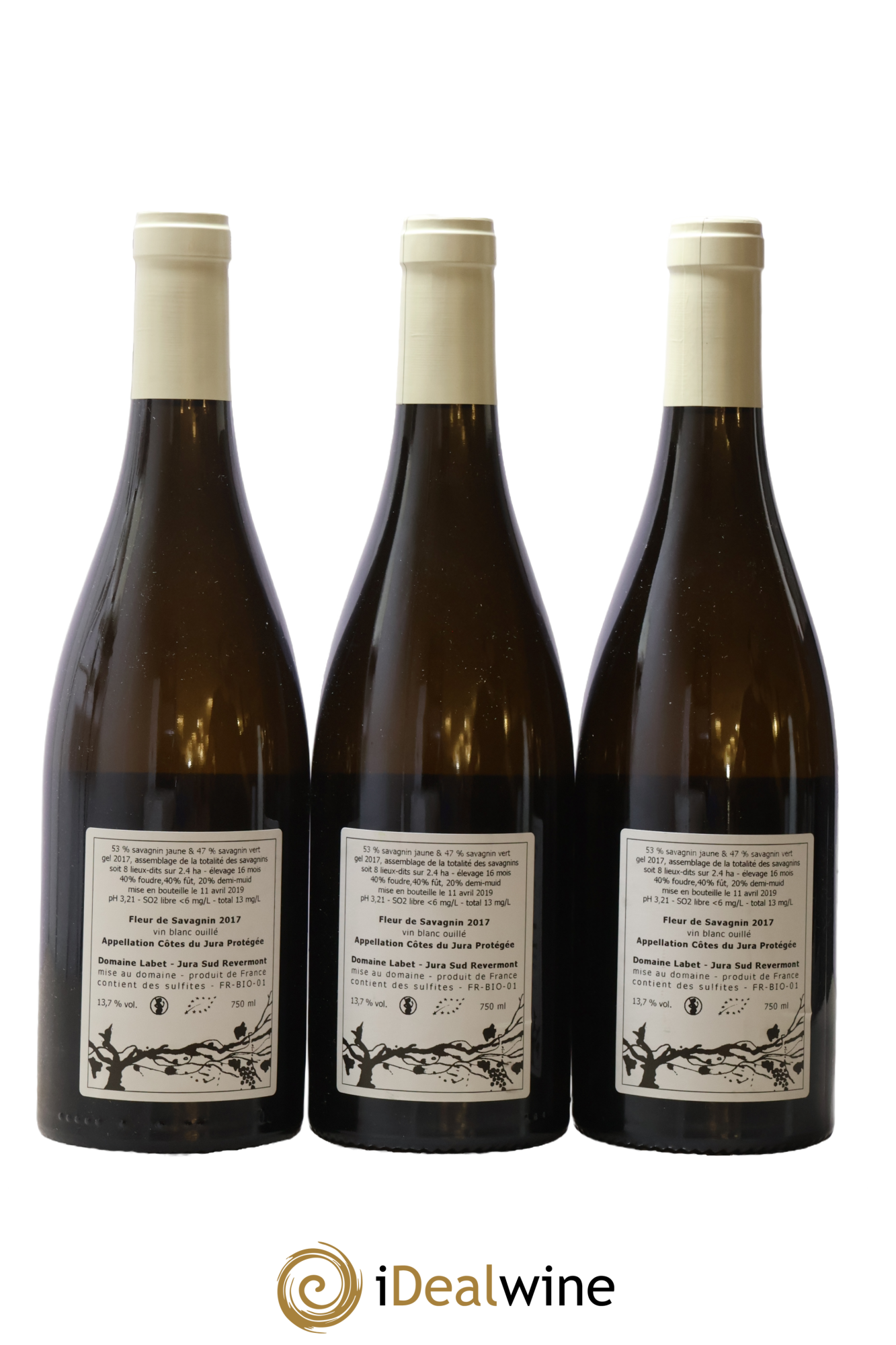 Côtes du Jura Fleur de Savagnin Romain - Julien - Charline Labet 2017 - Lot of 3 bottles - 1