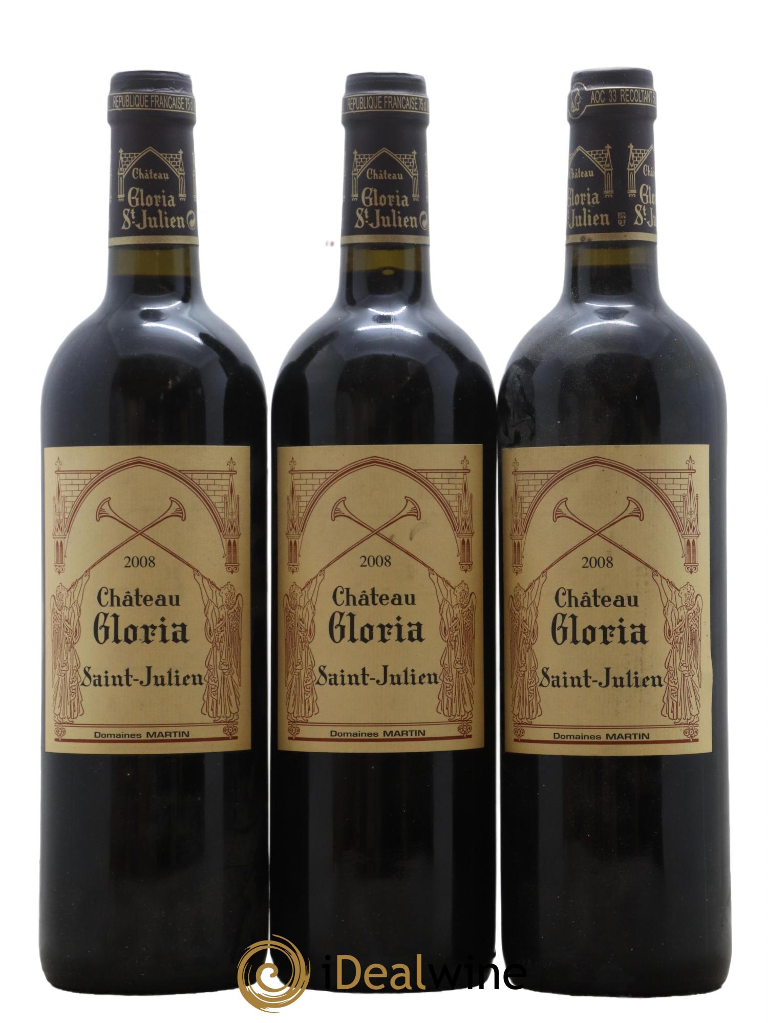 Château Gloria 2008 - Lot de 3 bouteilles - 0