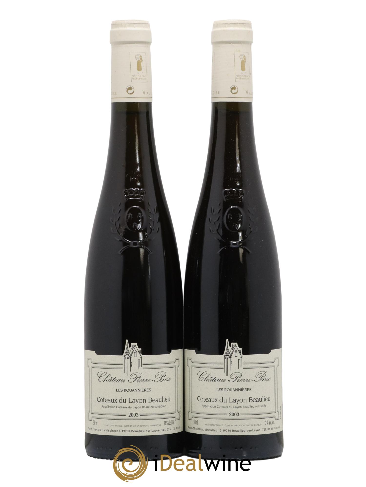 Coteaux du Layon Beaulieu Les Rouannières Château Pierre-Bise 2003 - Lot de 2 format 50cls - 0