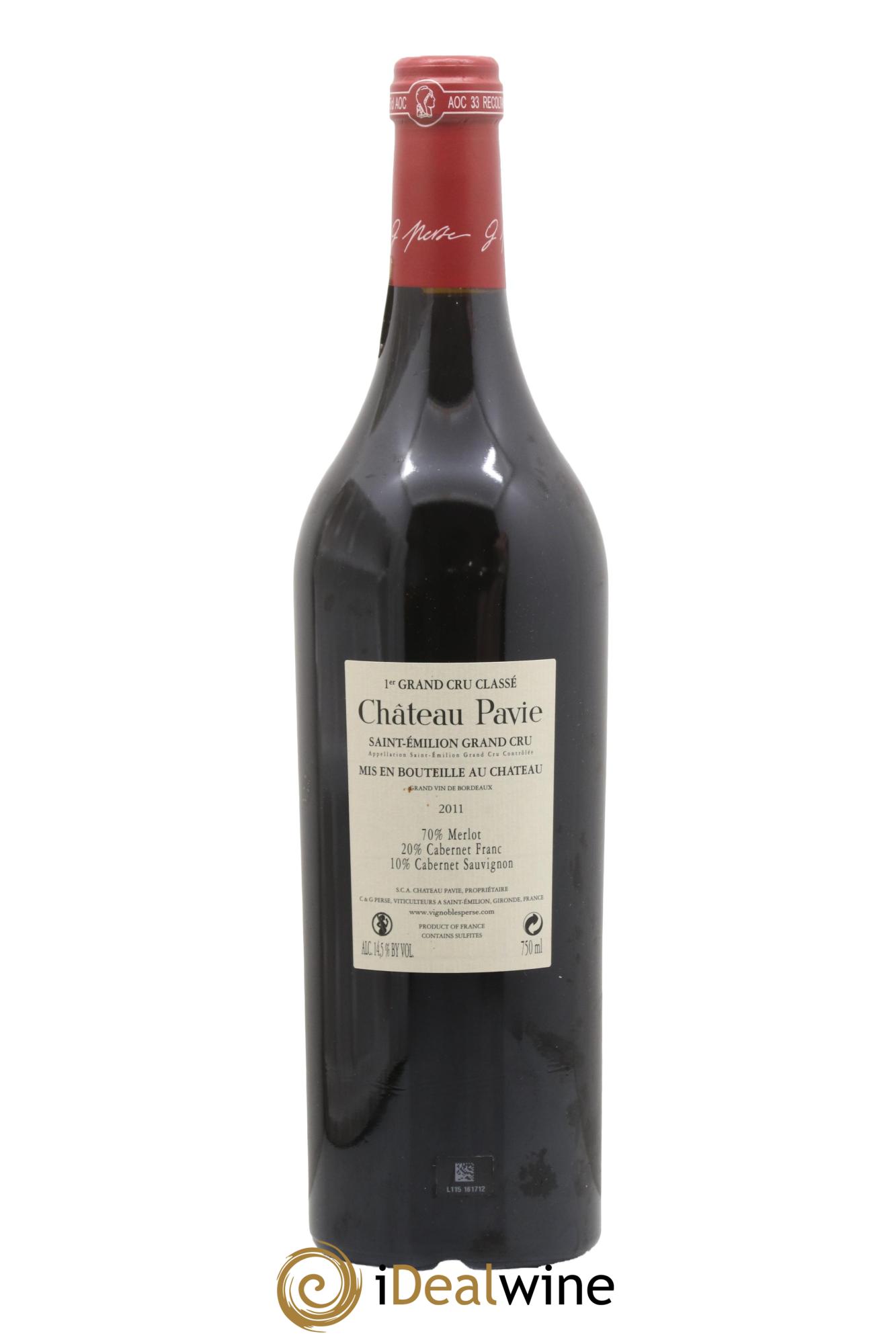 Château Pavie 1er Grand Cru Classé A 2011 - Lot de 1 bouteille - 1