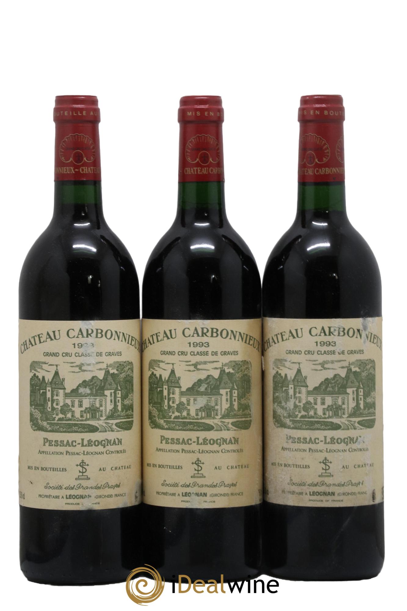 Château Carbonnieux Cru Classé de Graves 1993 - Lot de 3 bouteilles - 0