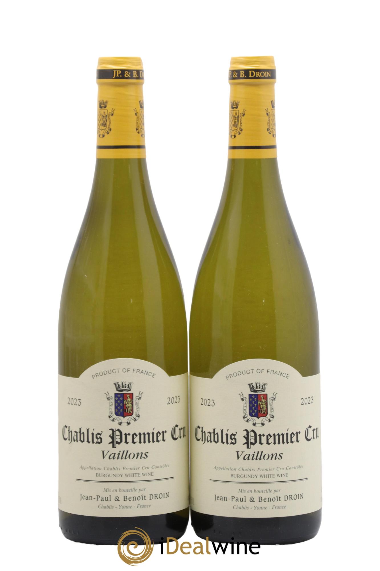 Chablis 1er Cru Vaillons Jean-Paul & Benoît Droin (Domaine) 2023 - Lot de 2 bouteilles - 0