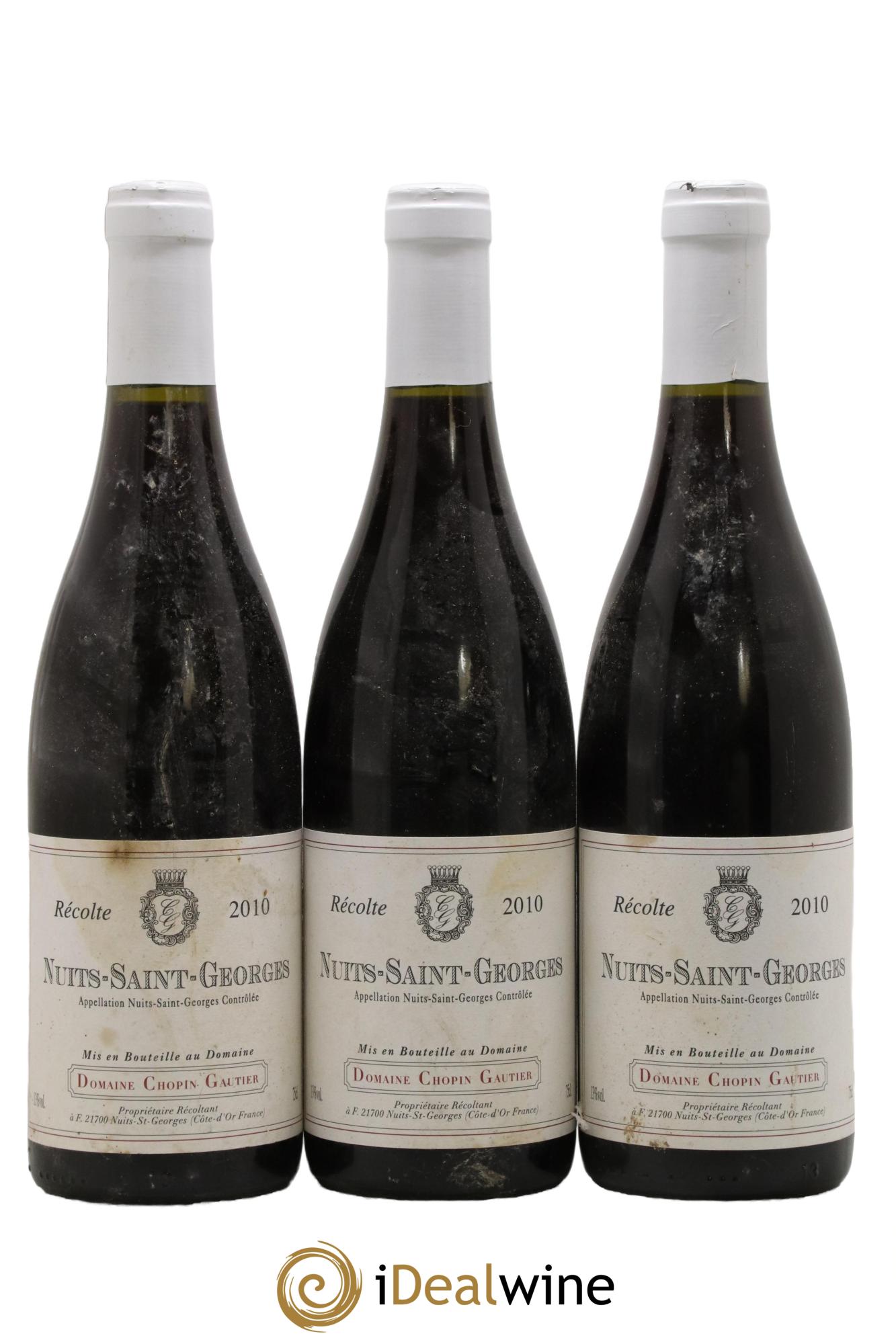 Nuits-Saint-Georges Chopin Gautier 2010 - Lot de 3 bouteilles - 0