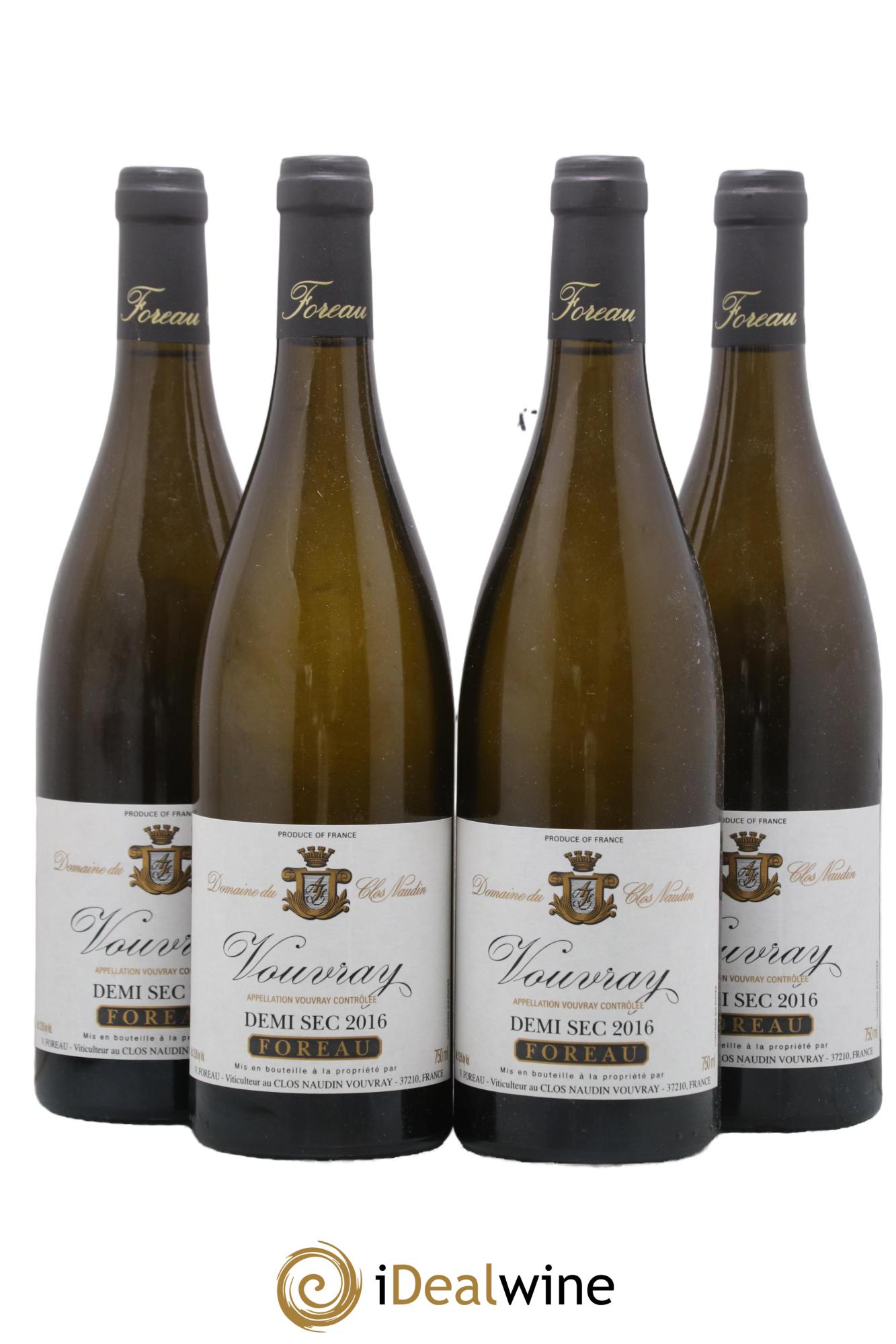 Vouvray Demi-Sec Clos Naudin - Philippe Foreau 2016 - Lotto di 4 bottiglie - 0