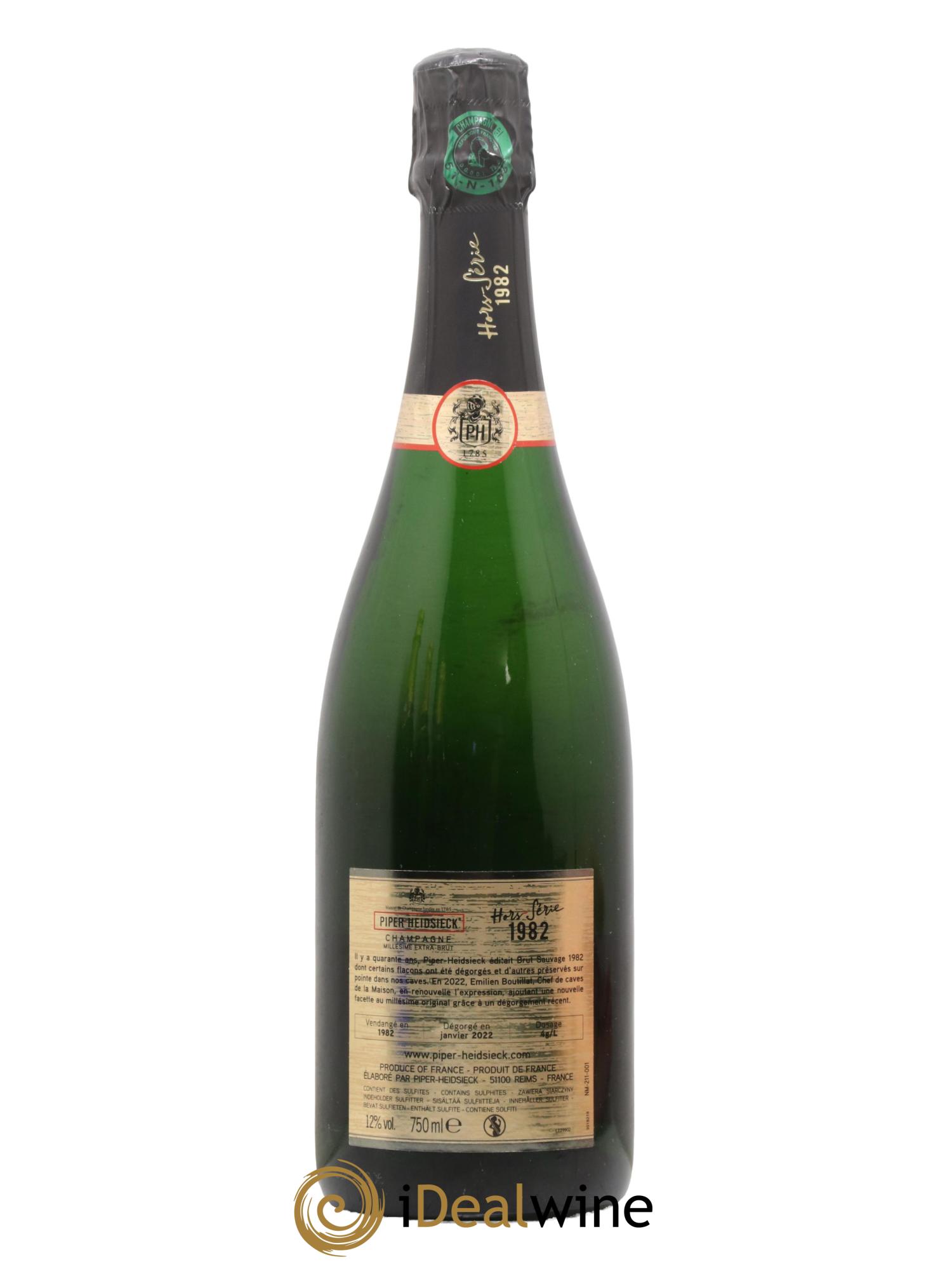 Champagne Extra-Brut Hors Série Piper Heidsieck 1982 - Lot de 1 bouteille - 1