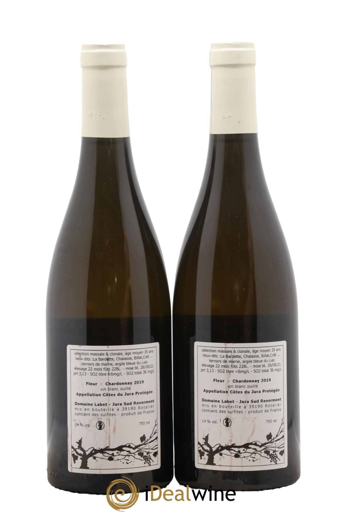 Côtes du Jura Chardonnay Fleur Romain - Julien - Charline Labet 2019 - Posten von 2 Flaschen - 1