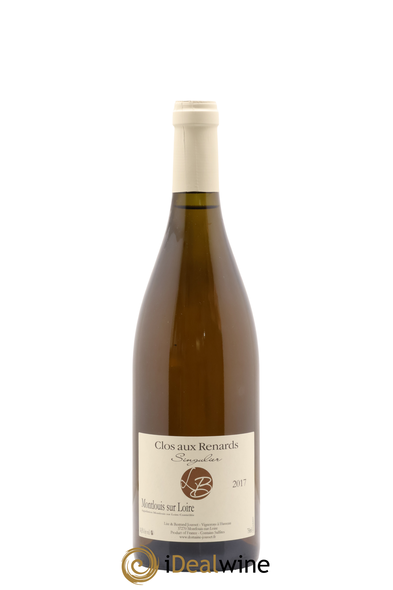 Montlouis-sur-Loire Clos aux Renards Singulier Lise et Bertrand Jousset 2017 - Lot of 1 bottle - 0