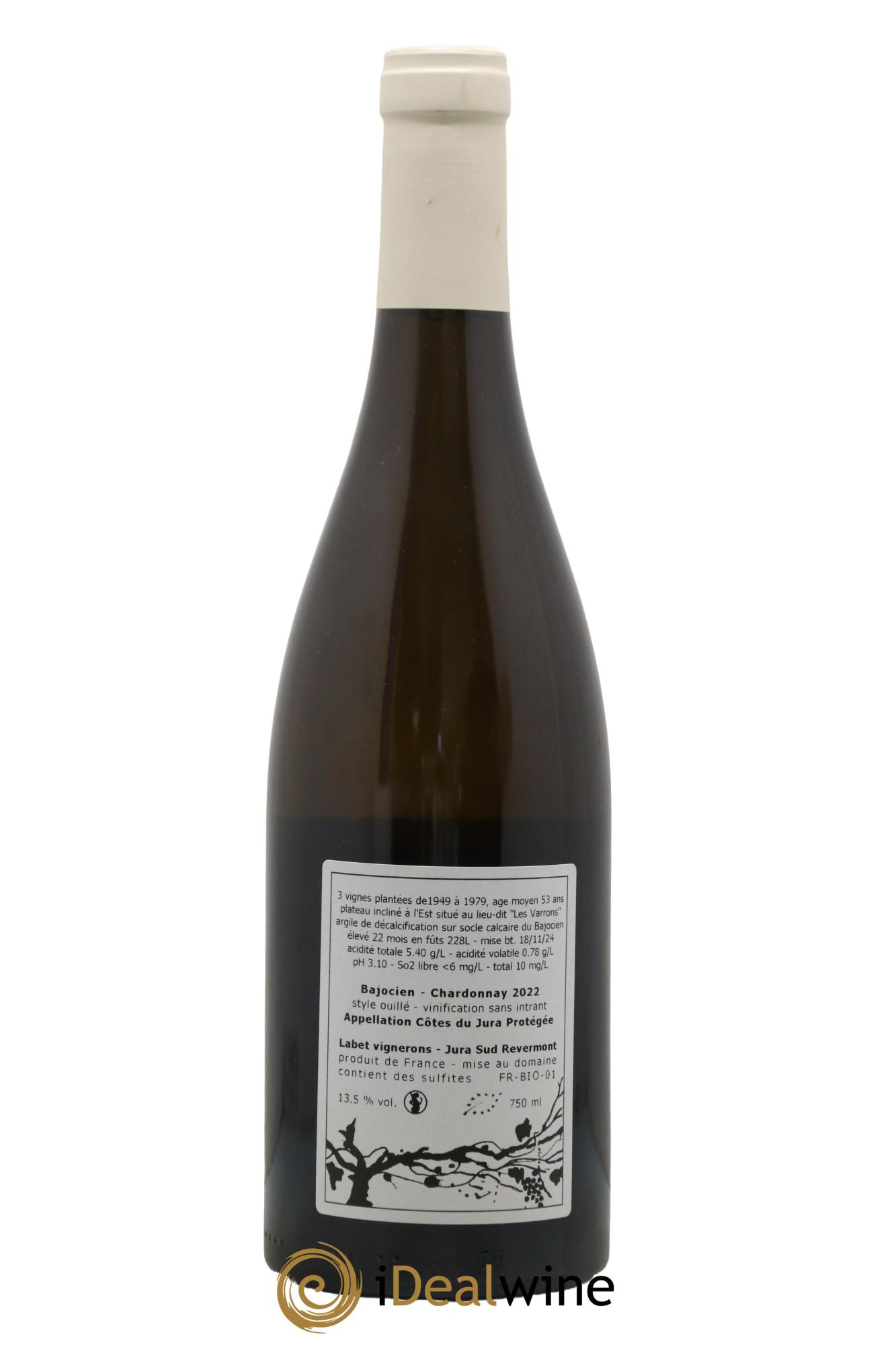 Côtes du Jura Chardonnay Bajocien Romain - Julien - Charline Labet 2022 - Lot de 1 bouteille - 1
